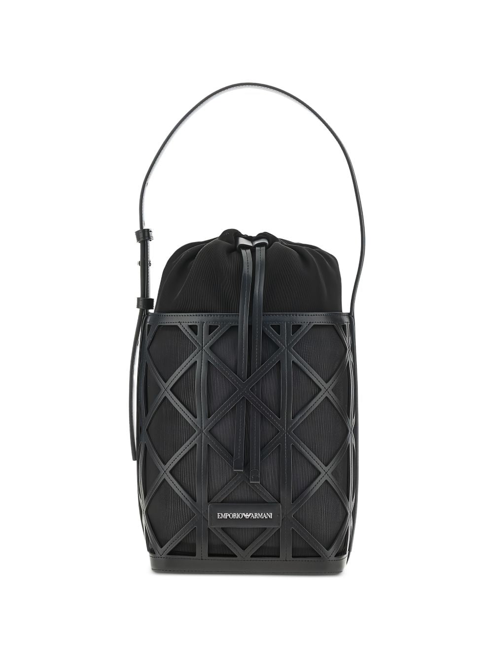 Emporio Armani Exclusive Leather And Mesh Bucket Bag