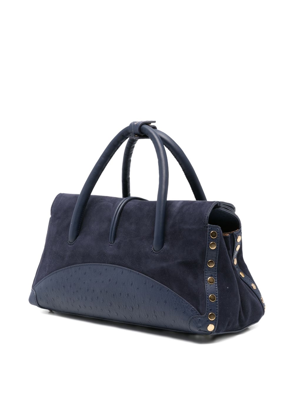 Zanellato Dotta® Baby Bag In Zashmere® Leather & Cactus Sideral Blue