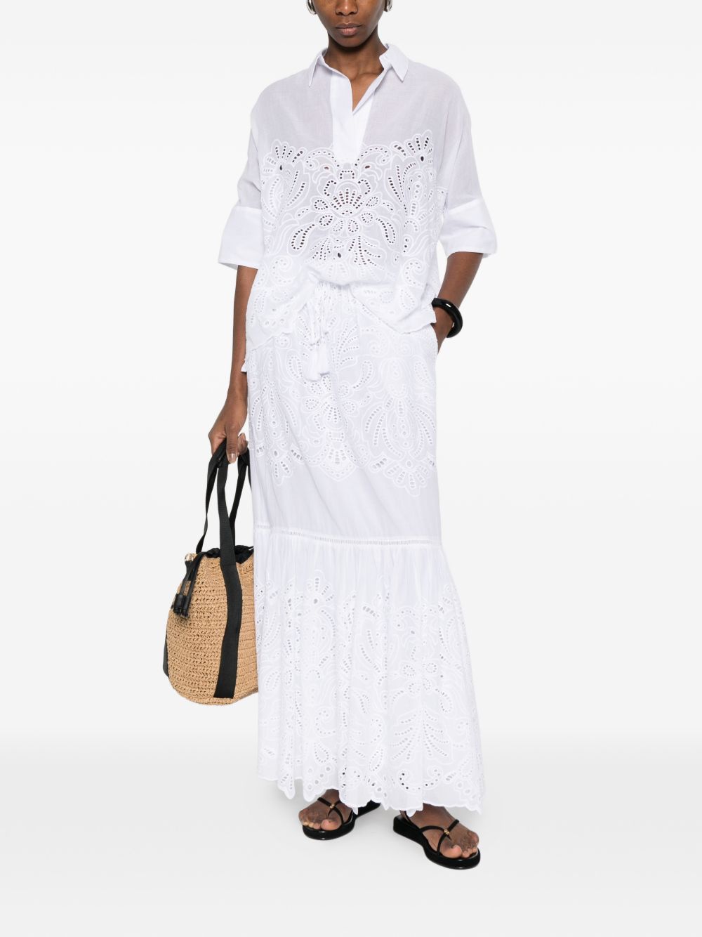 Ermanno Firenze Embroidered cotton shirt