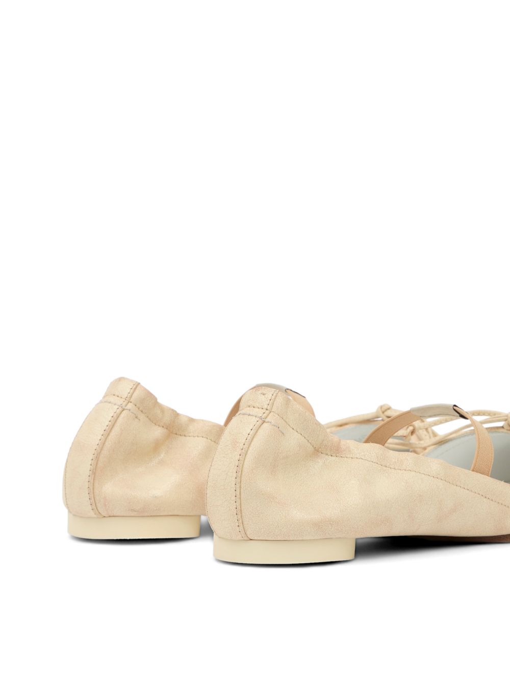 MM6 Maison Margiela Square-toe leather ballerina shoes