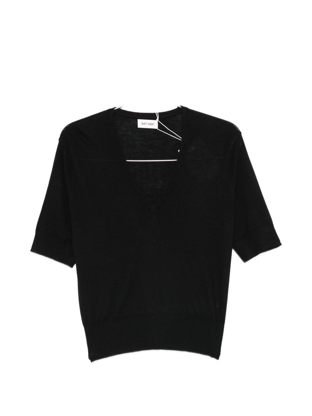 Soft Goat V-neck short sleeves Cashmere v-necked sweater