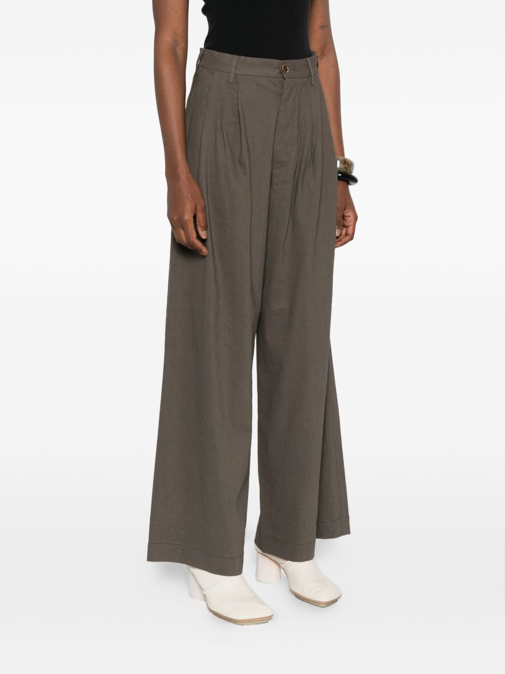 Uma Wang Paella linen blend trousers
