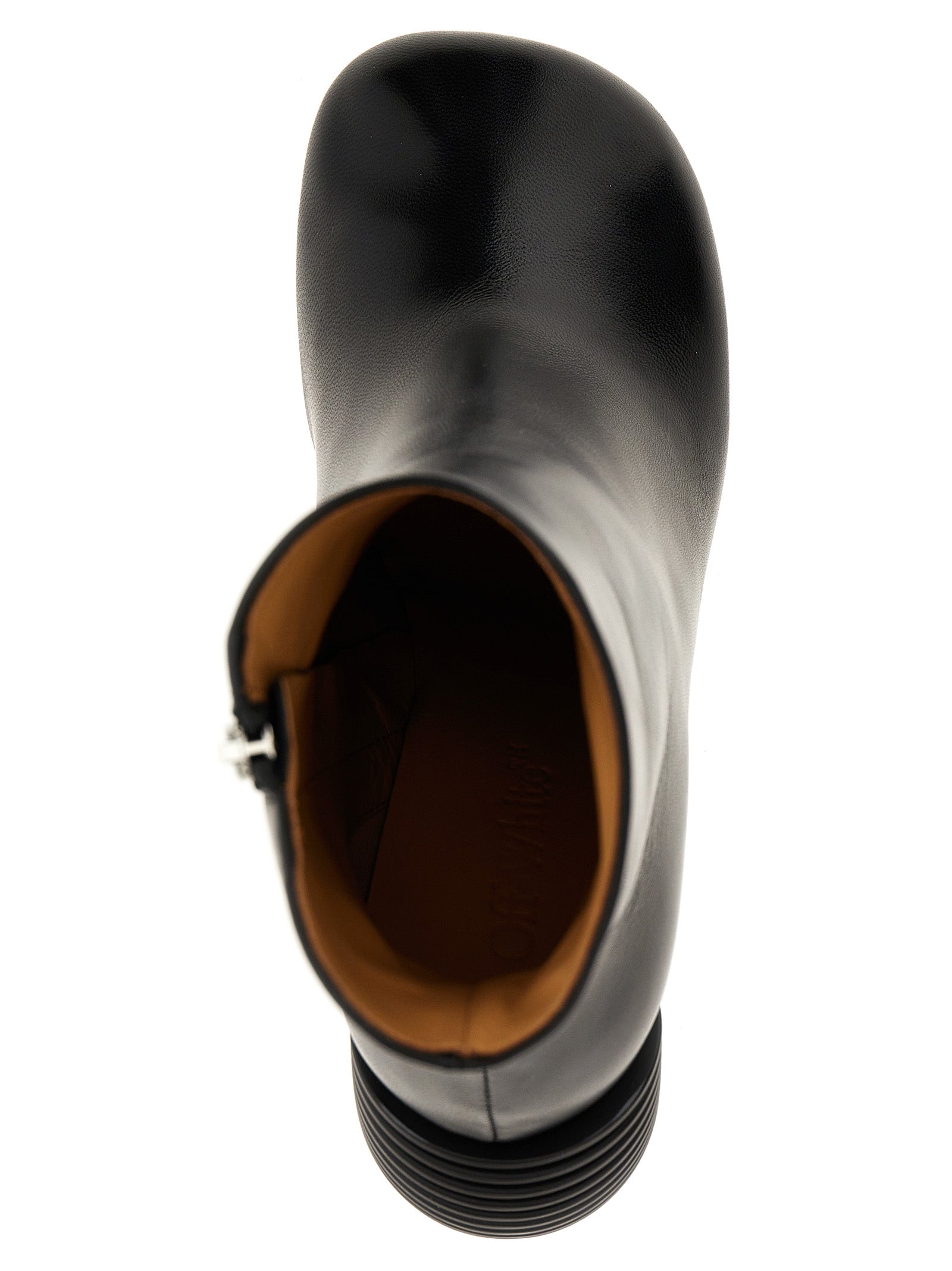 Off White Tonal Spring Ankle Boots