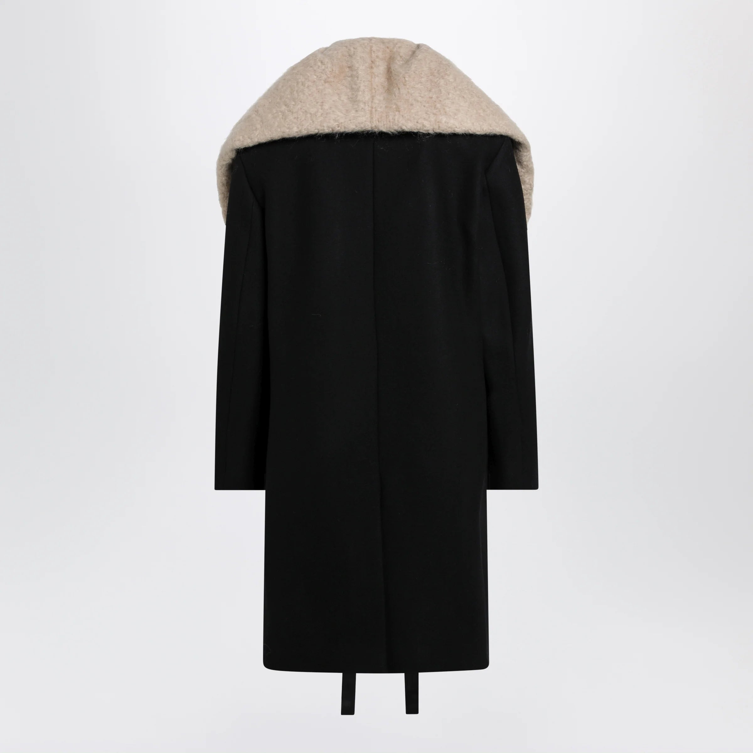 Dries Van Noten Black coat with removable neckline