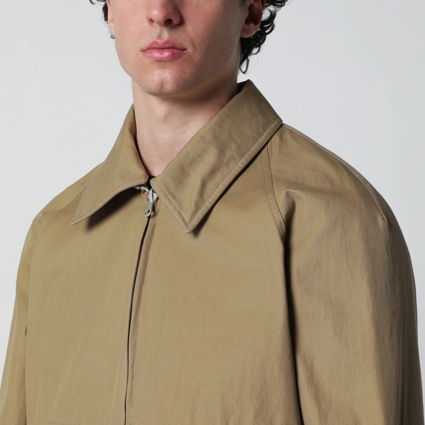 Dries Van Noten Beige cotton-blend zip-up jacket