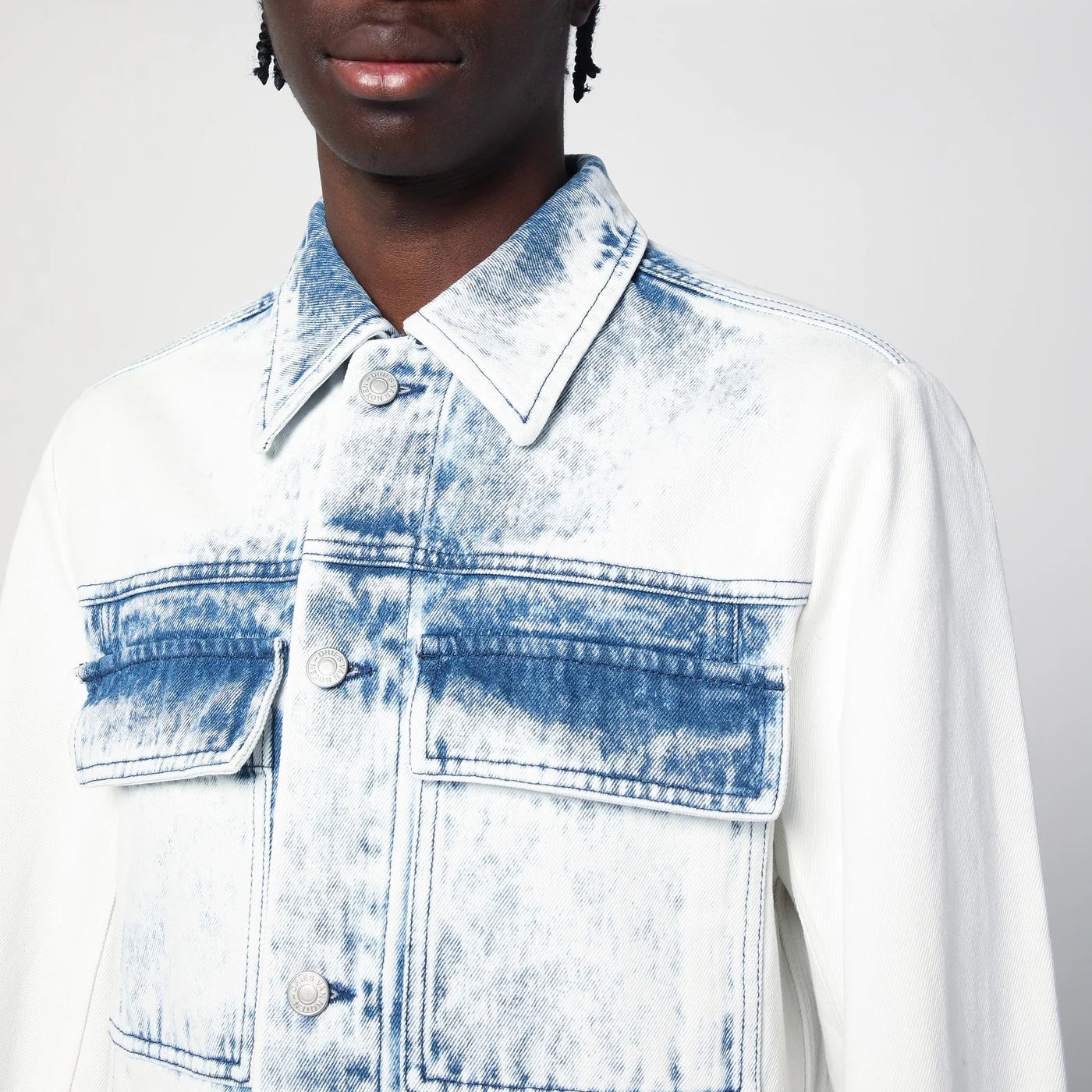 Dries Van Noten Faded blue denim shirt