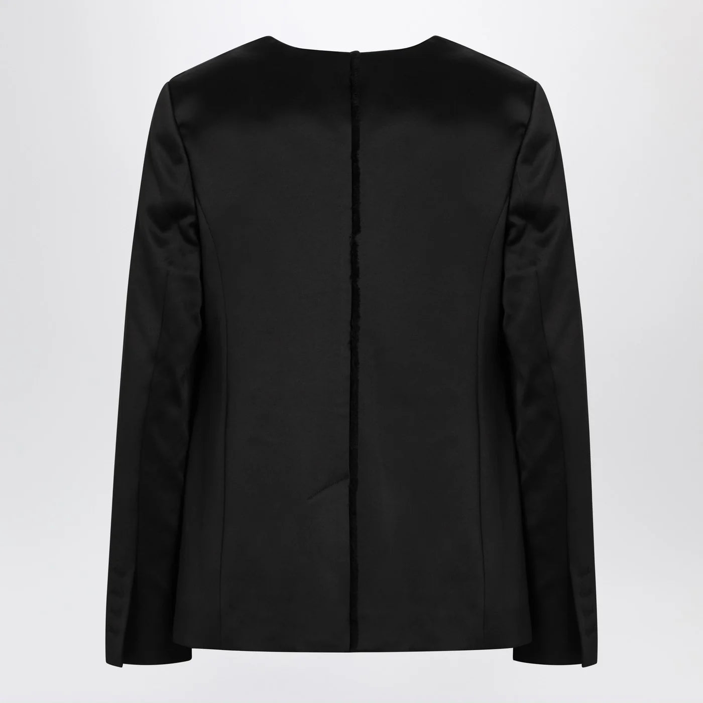 the garment Black single breasted cotton blend jacket