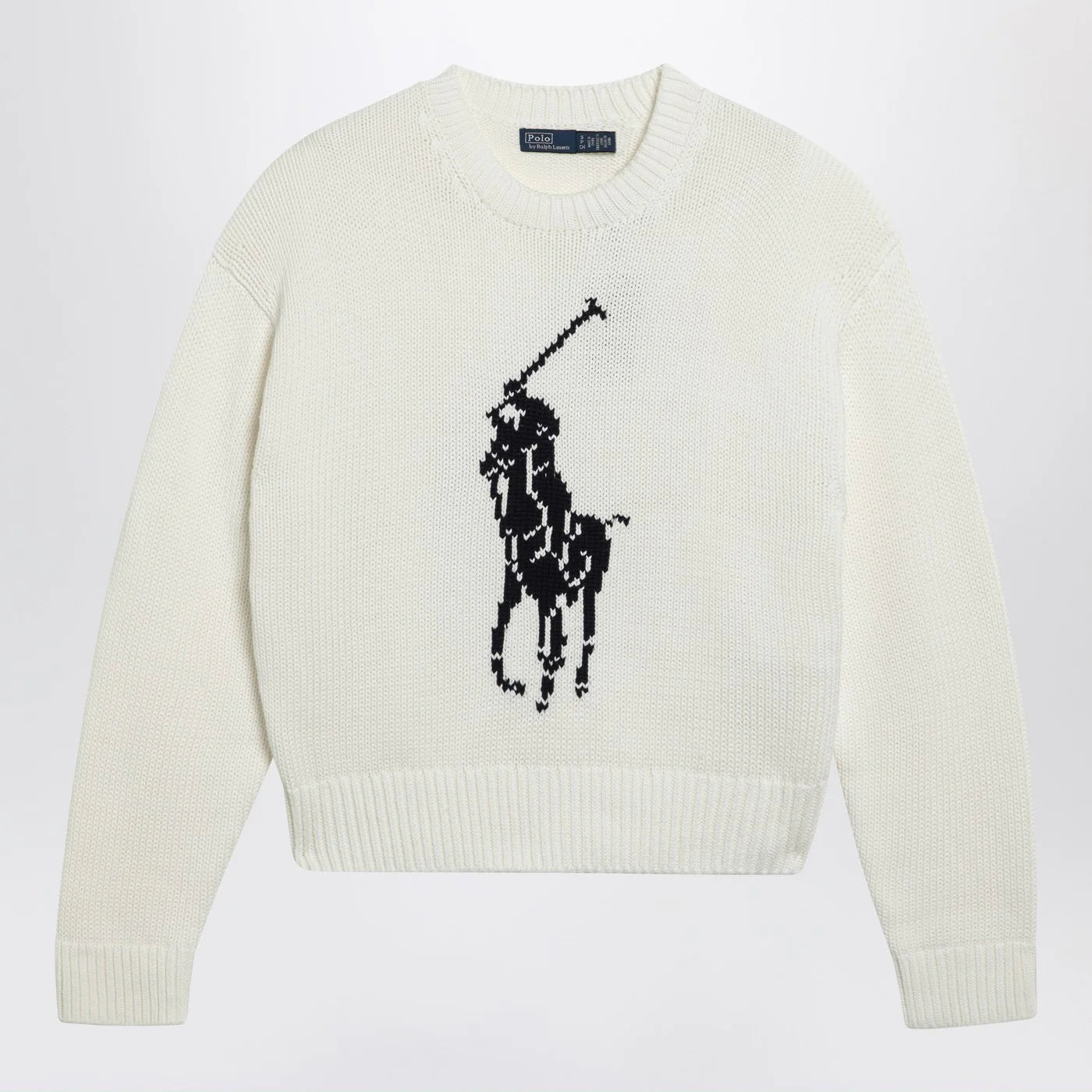 Polo Ralph Lauren White sweater with logo intarsia