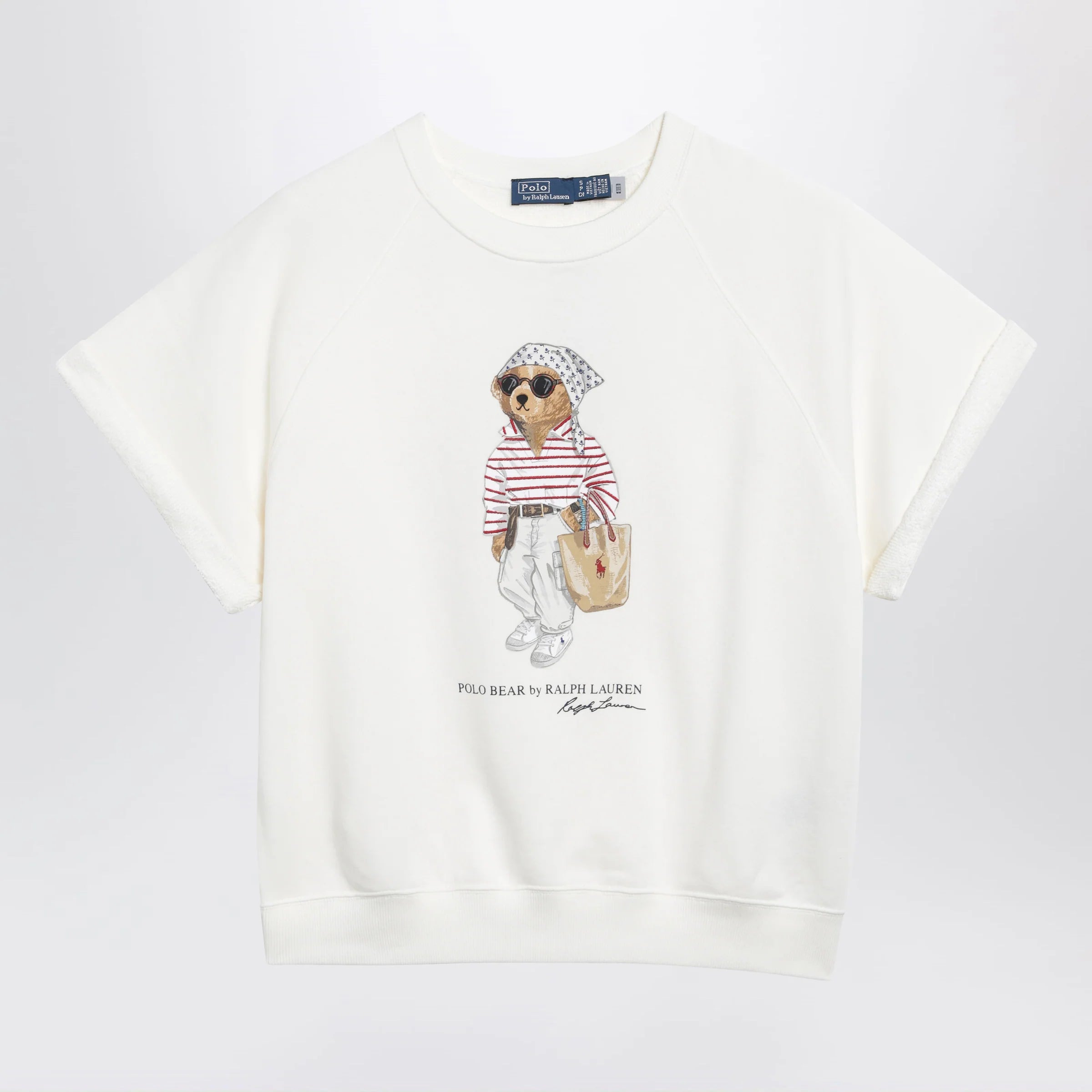 Polo Ralph Lauren Ivory Polo Bear short-sleeve cotton sweatshirt