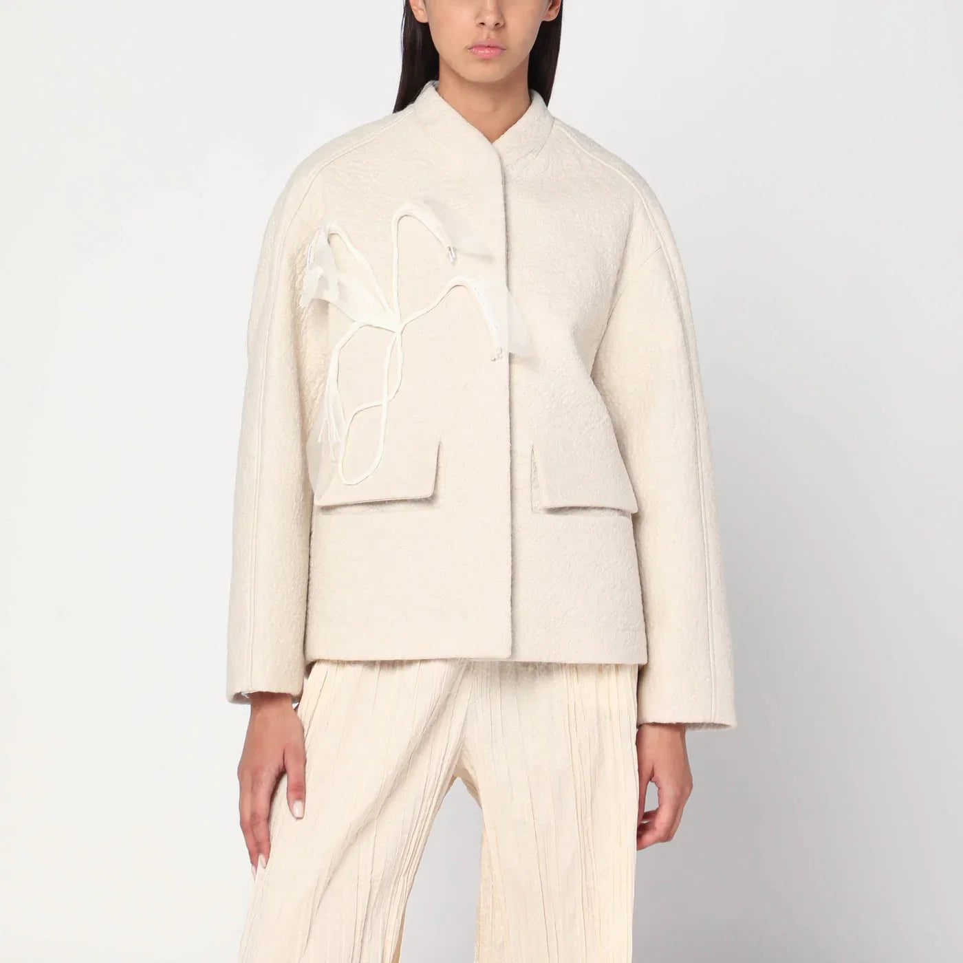 MKDT Studio Jacket in boiled wool écru