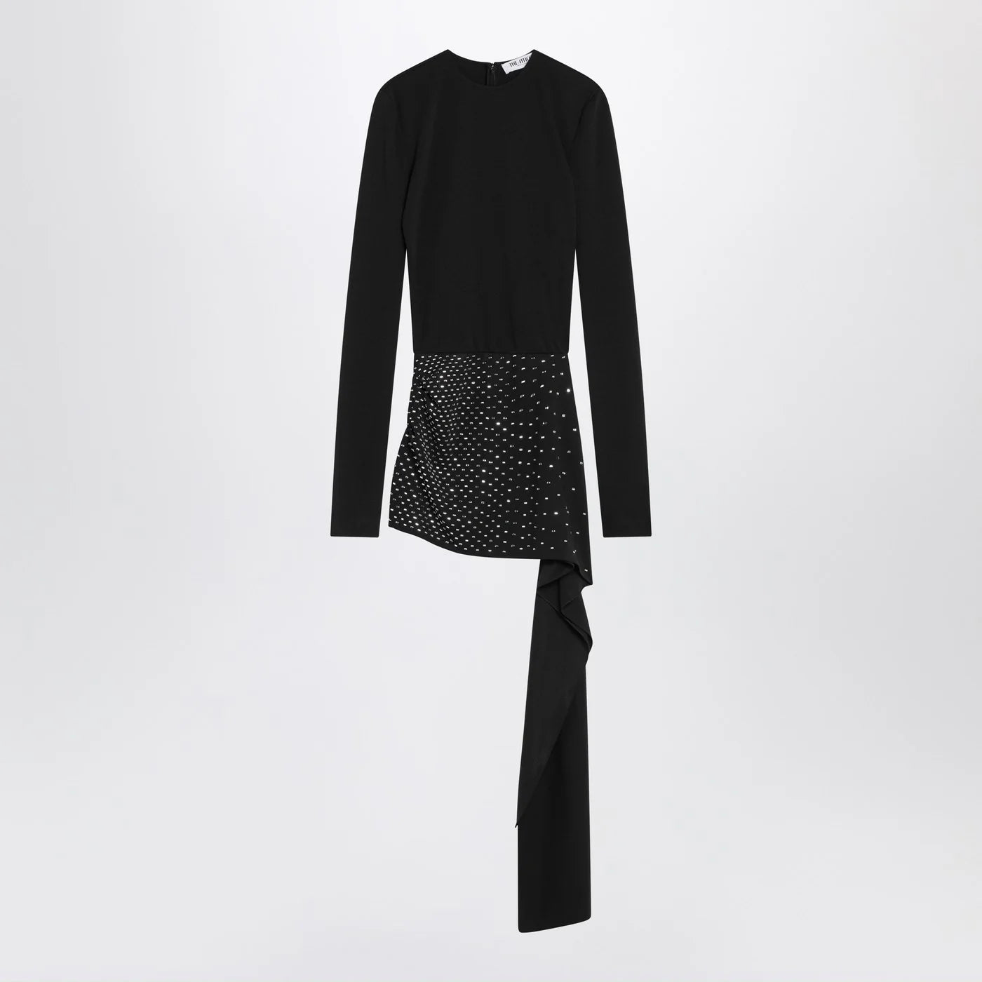The Attico Mini black dress with thermostrass