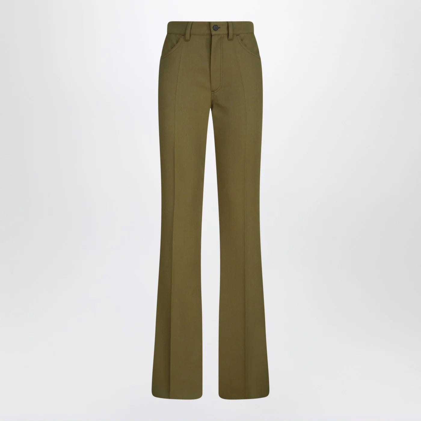 The Attico Military green wool gabardine trousers