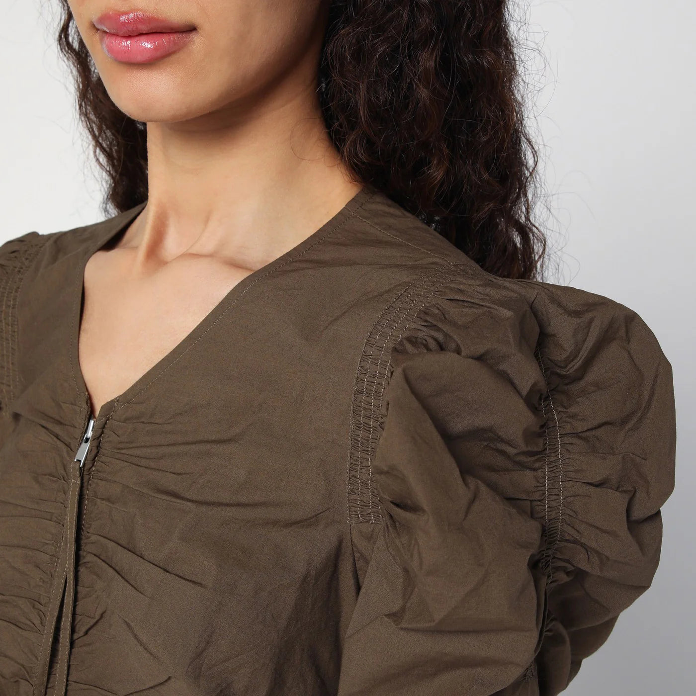 ISABEL MARANT Étoile Briali mini dress with green khaki zip