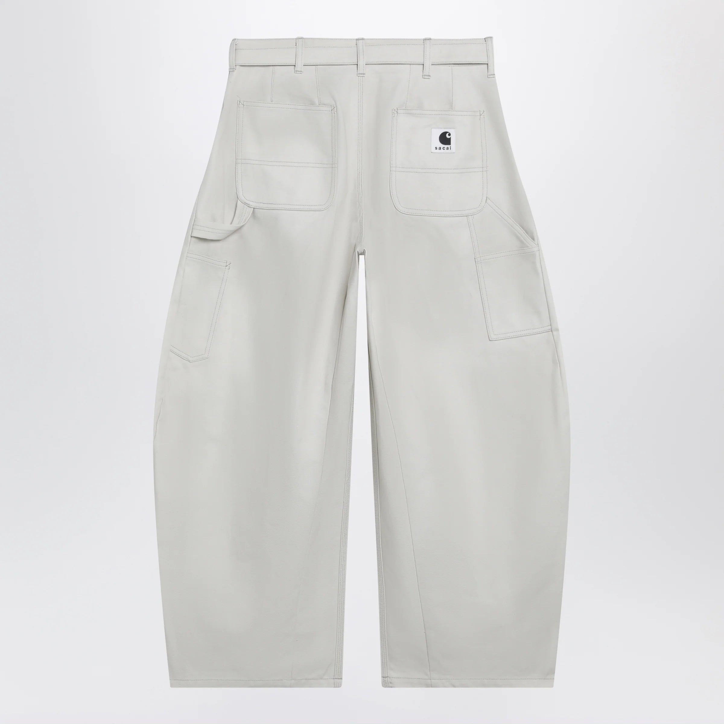 Sacai x Carhartt WIP Ivory rounded cargo pants in cotton