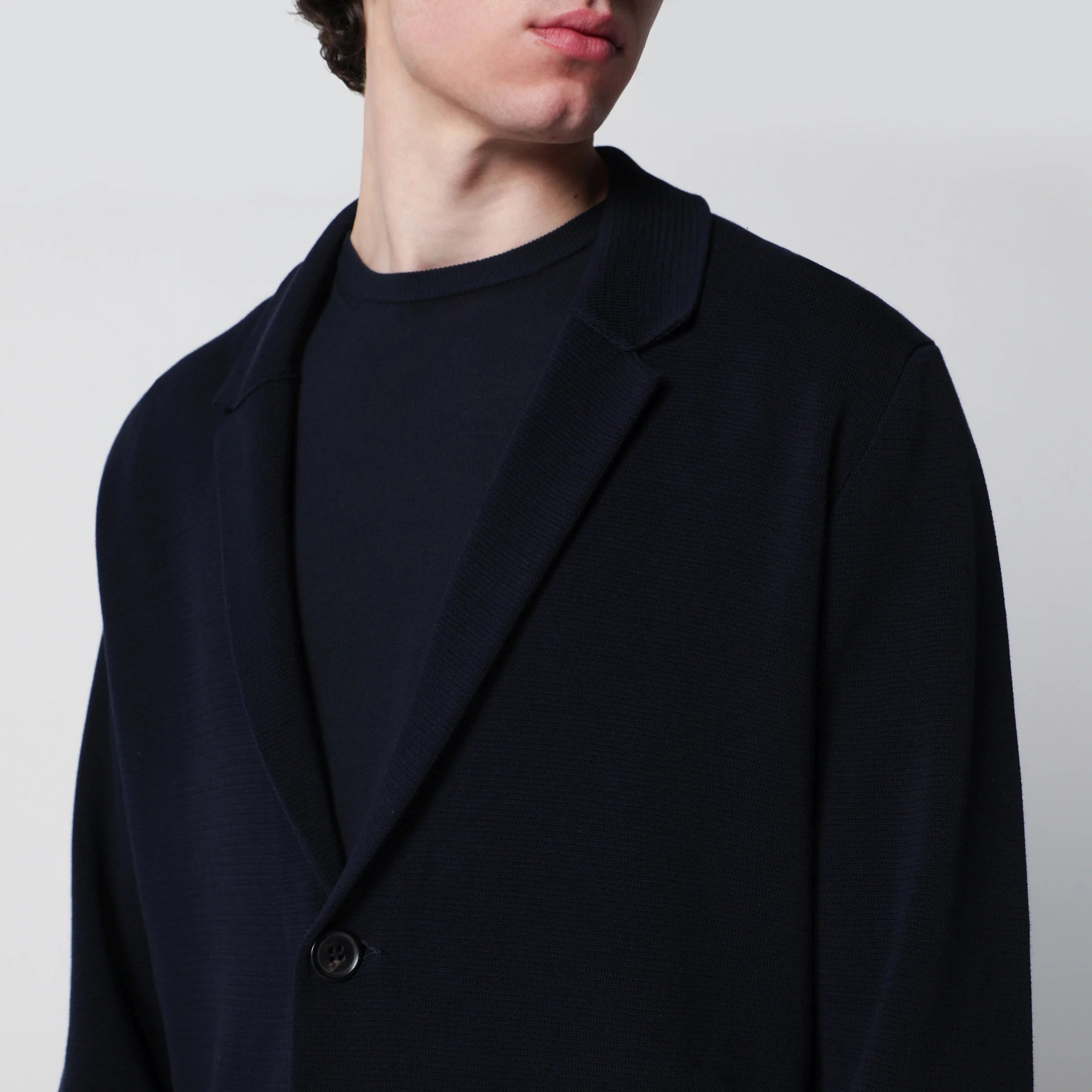Roberto Collina Navy blue cotton cardigan jacket