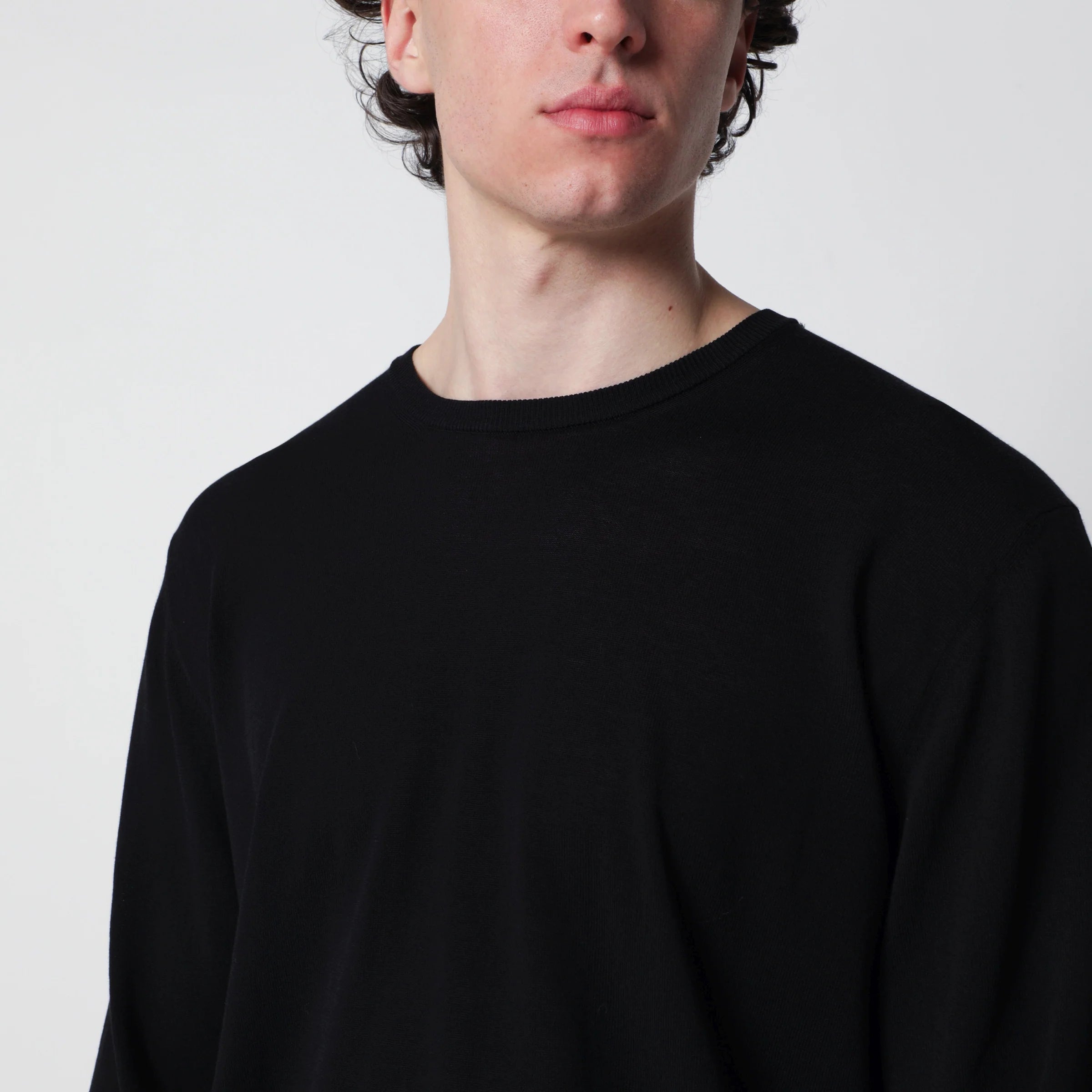 Roberto Collina Black cotton crewneck sweater