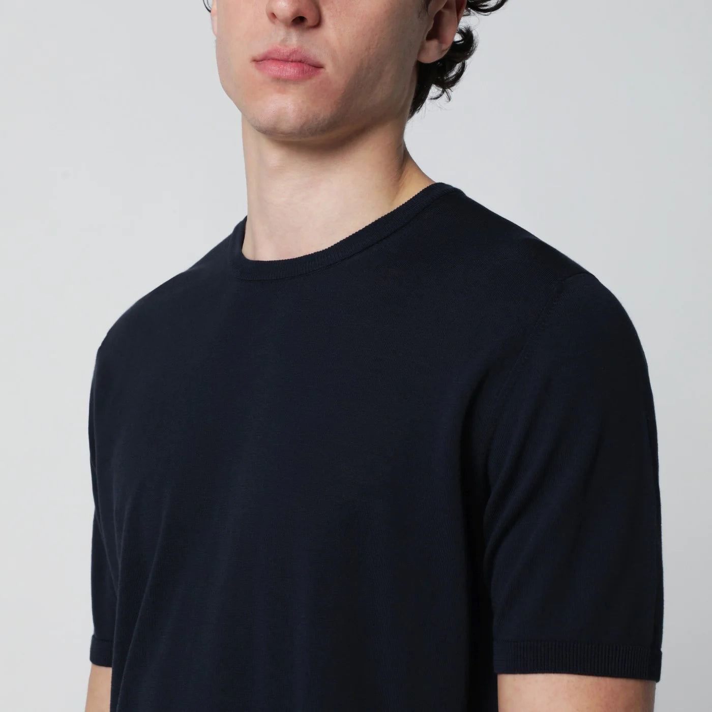 Roberto Collina Navy blue cotton knit