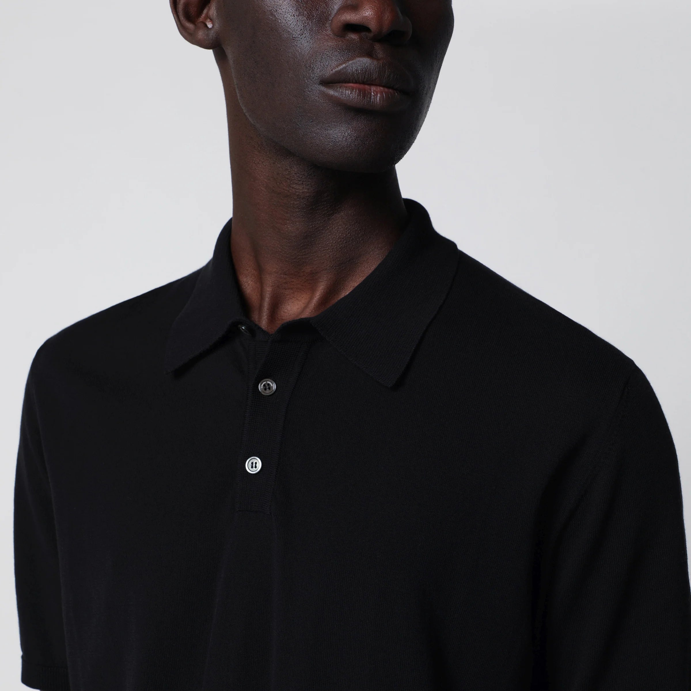 Roberto Collina Black regular cotton polo