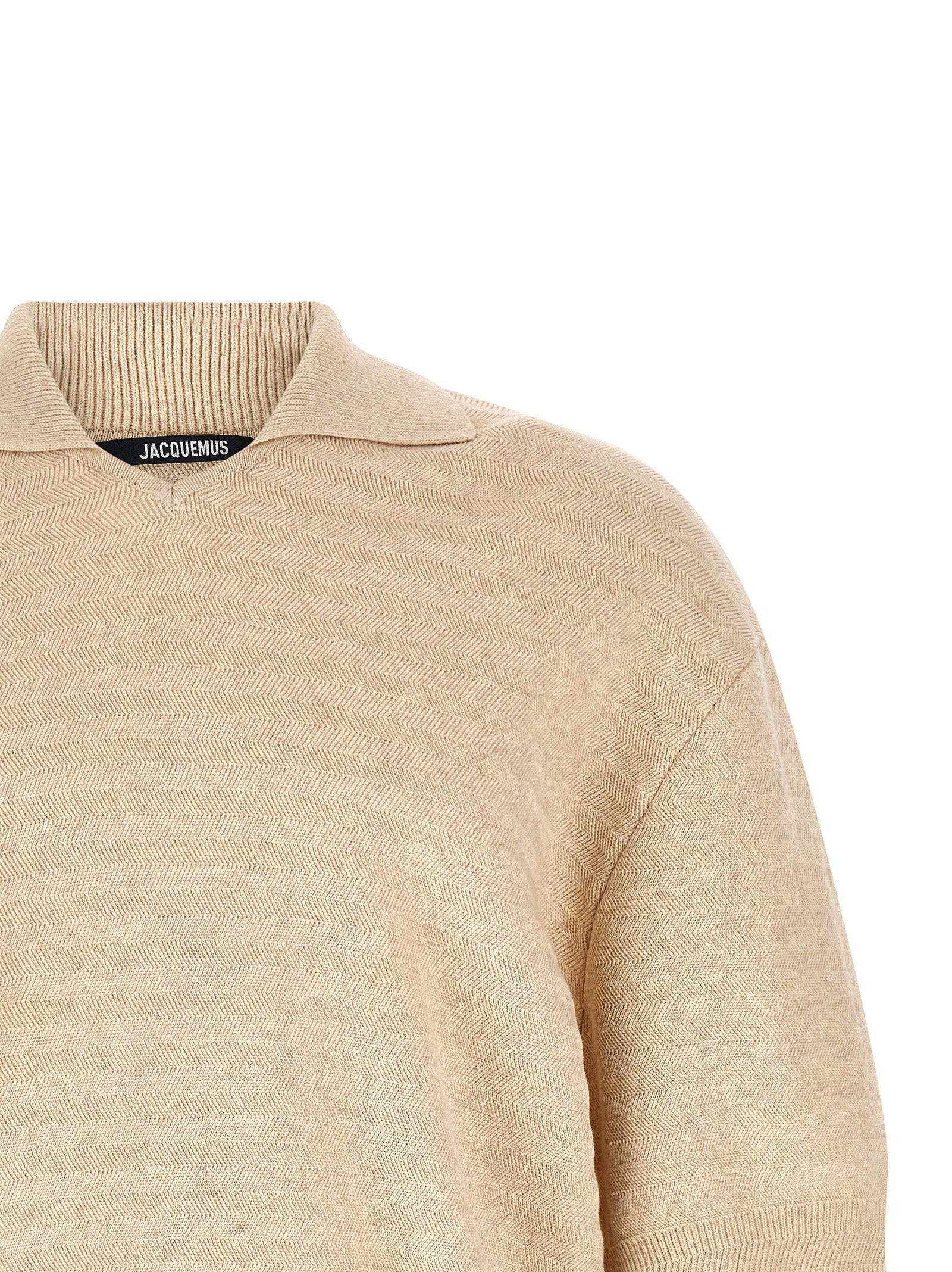 Jacquemus Le Polo Maille Chevron Polo Shirt