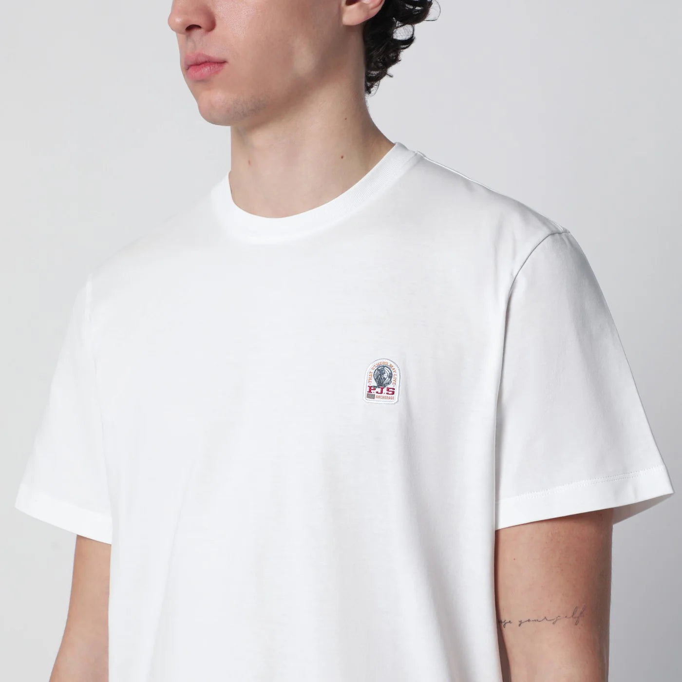 Parajumpers White regular-fit T-shirt with logo patch