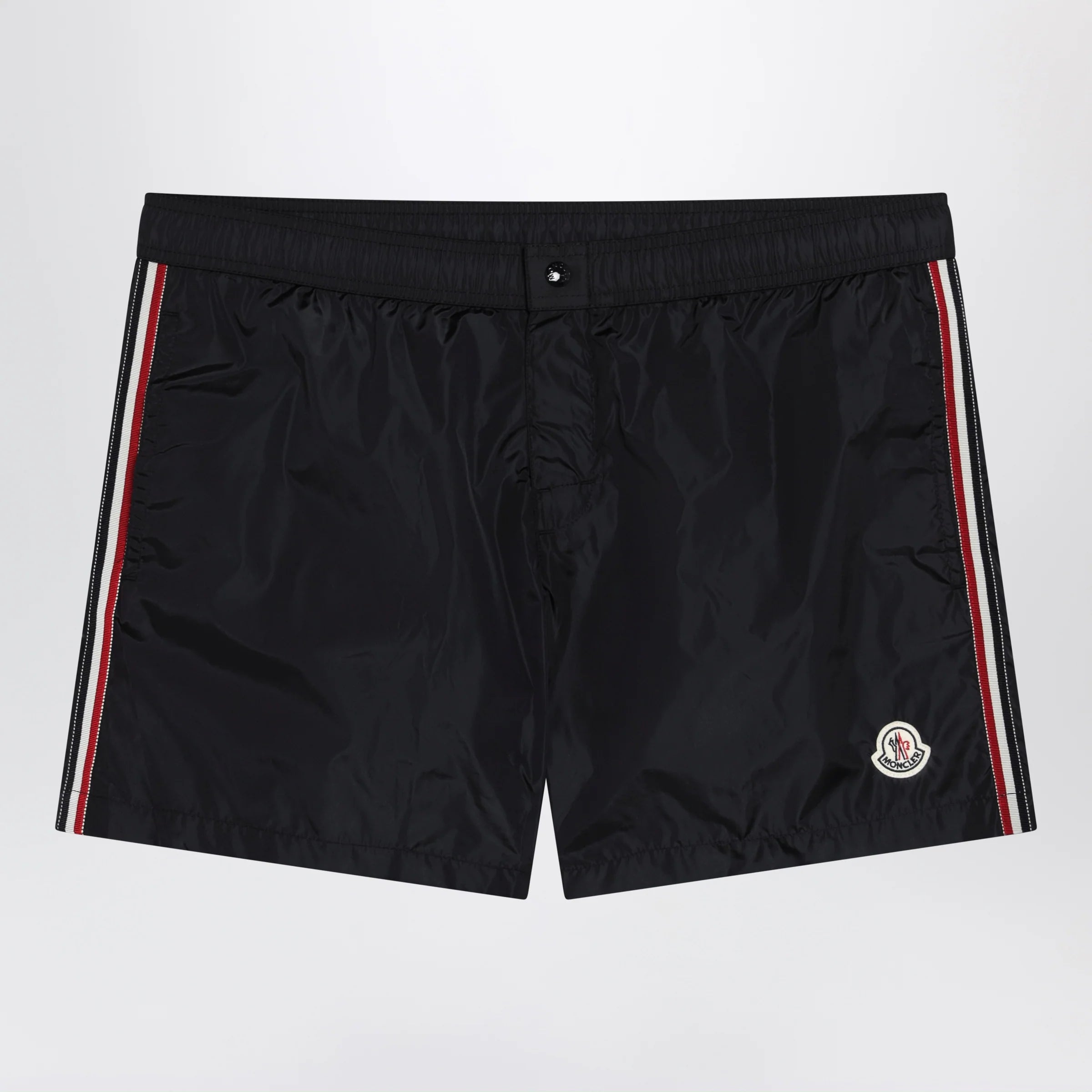 Moncler Black swim shorts with logo patch