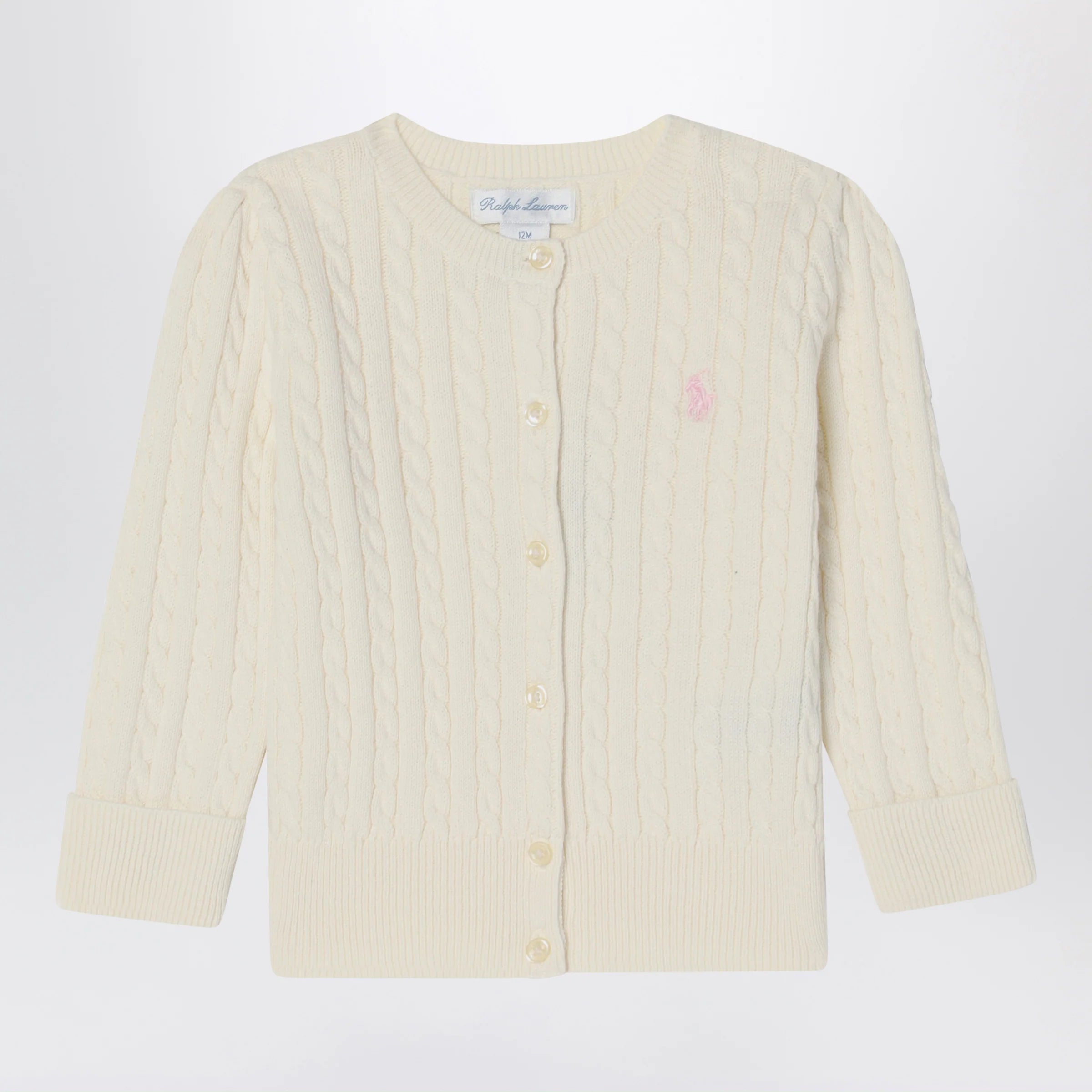 Polo Ralph Lauren White cable knit cotton cardigan