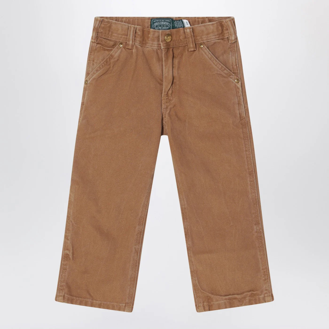Polo Ralph Lauren Brown vintage-effect cotton trousers