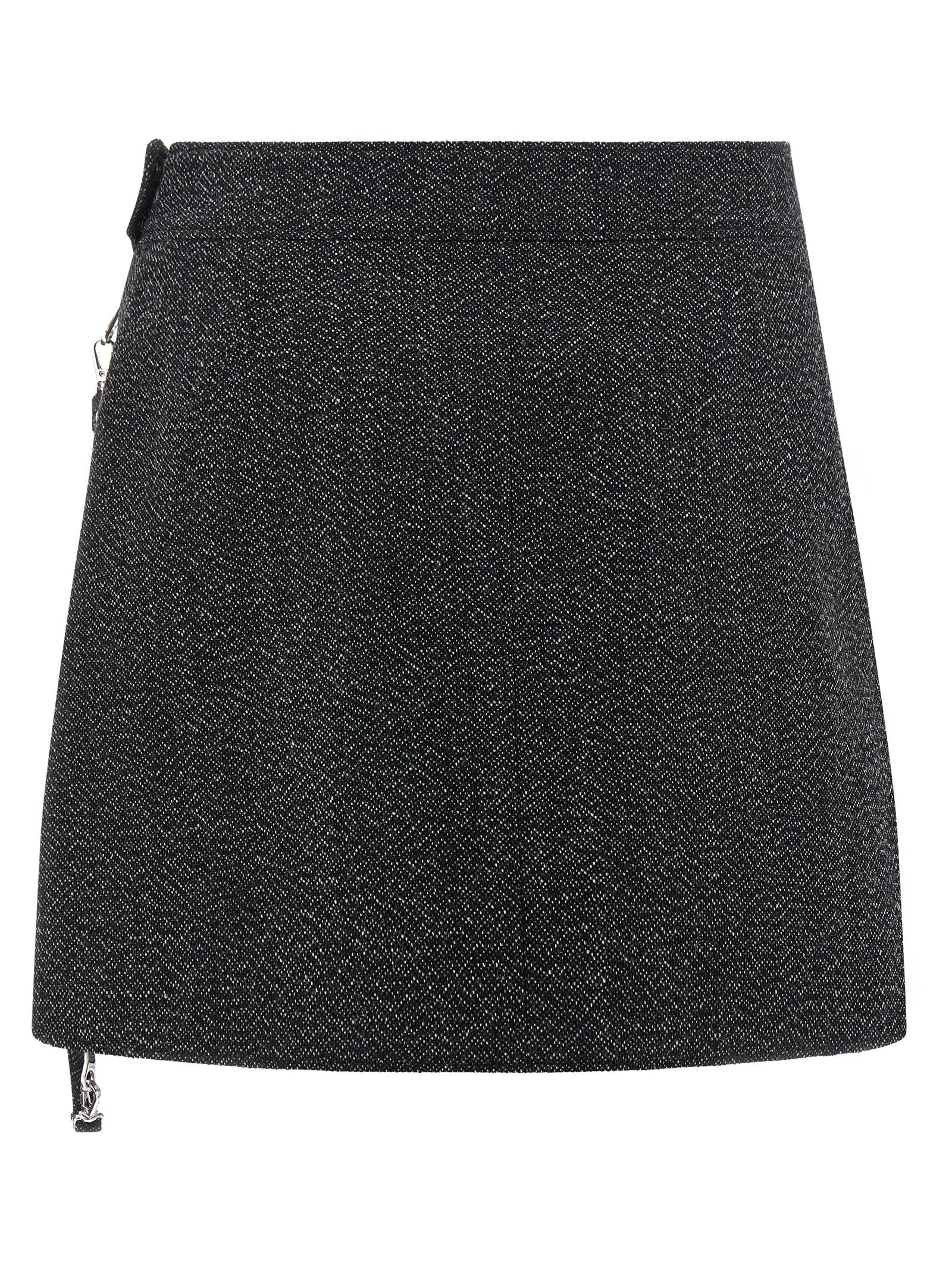 Courreges Zipped Caviar Mini Skirt