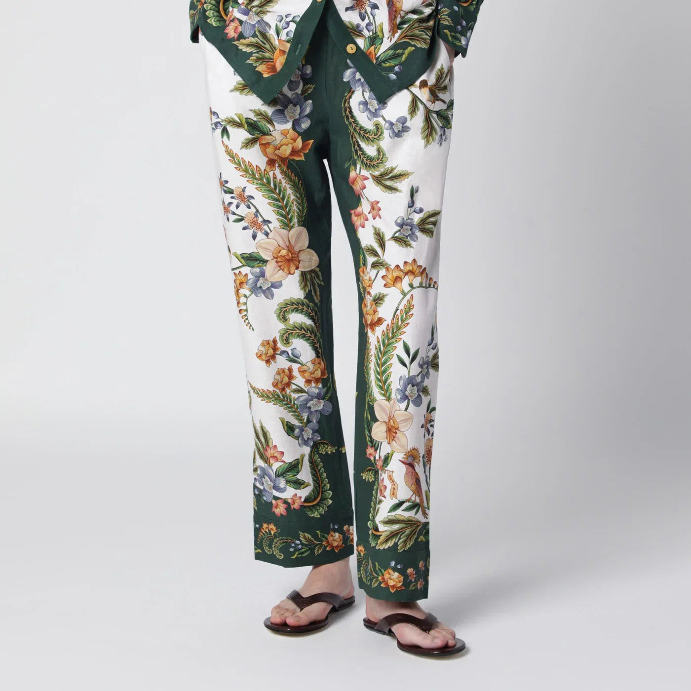 FARM Rio Sand Nature trousers in linen blend