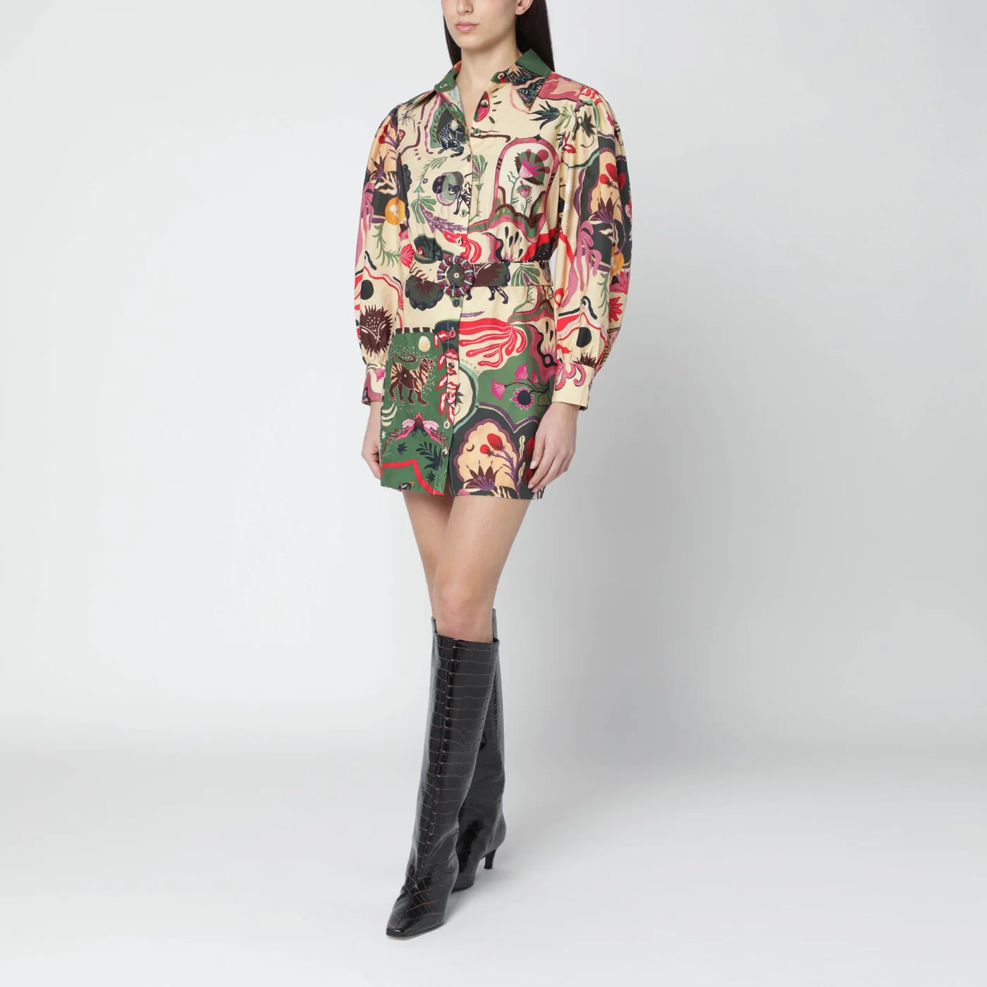 FARM Rio Short multicolour dress with matching belt