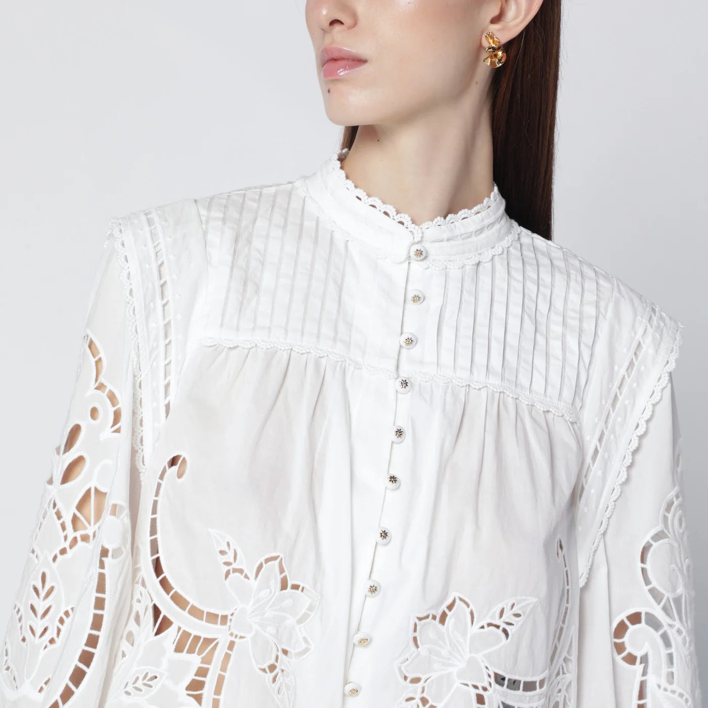 FARM Rio Richelieu white cotton blouse