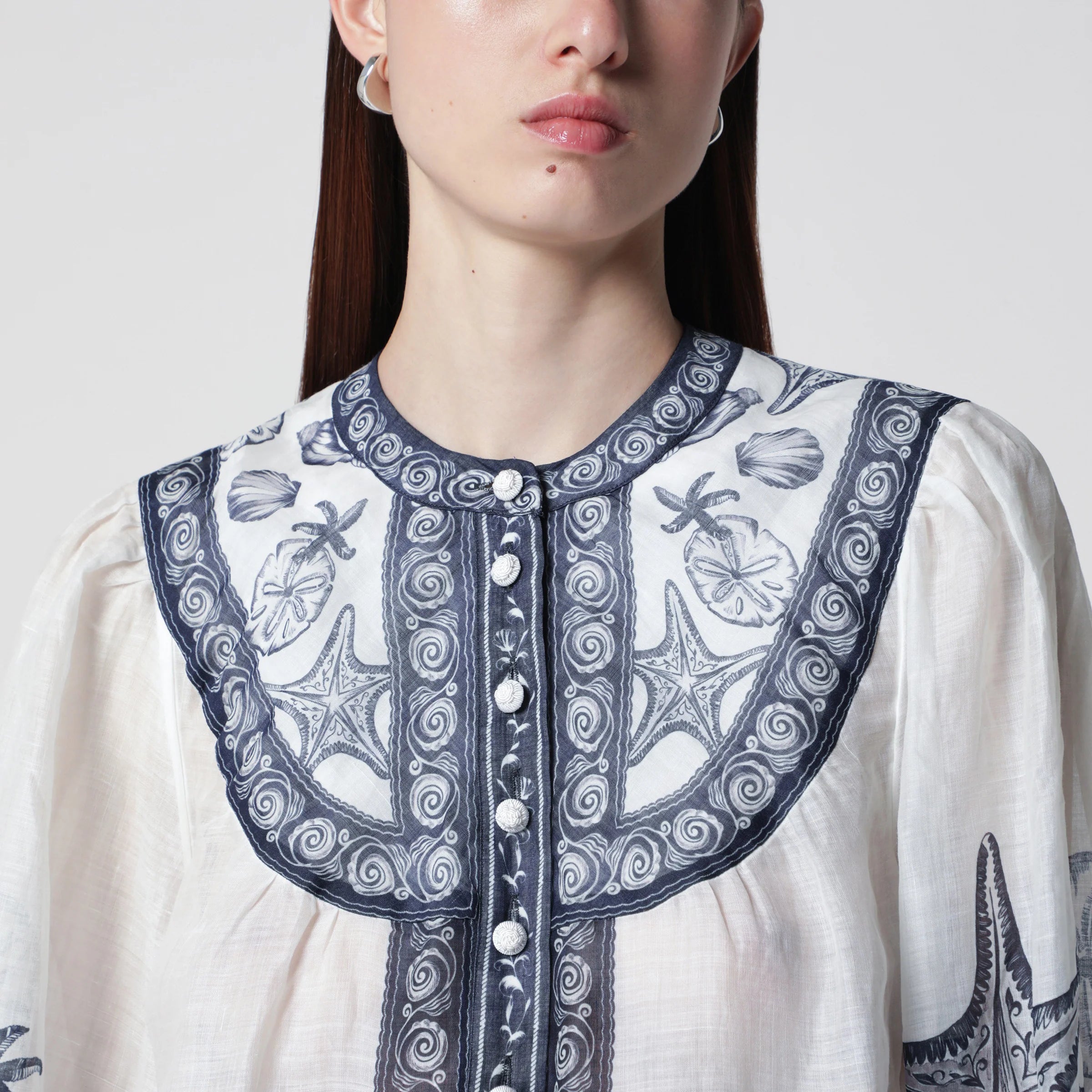 FARM Rio Coast Scarf long-sleeve blouse