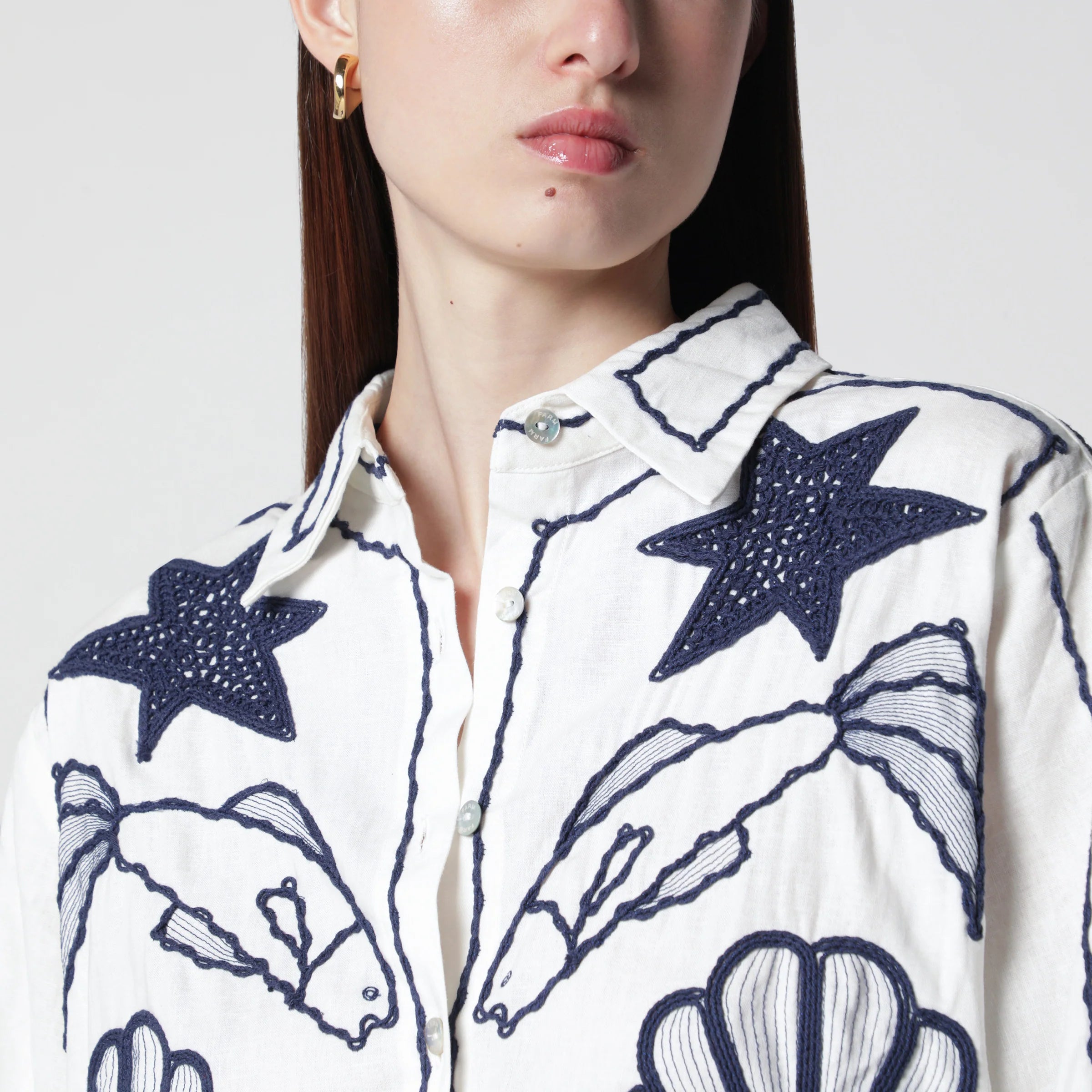 FARM Rio Shirt with marine embroidery