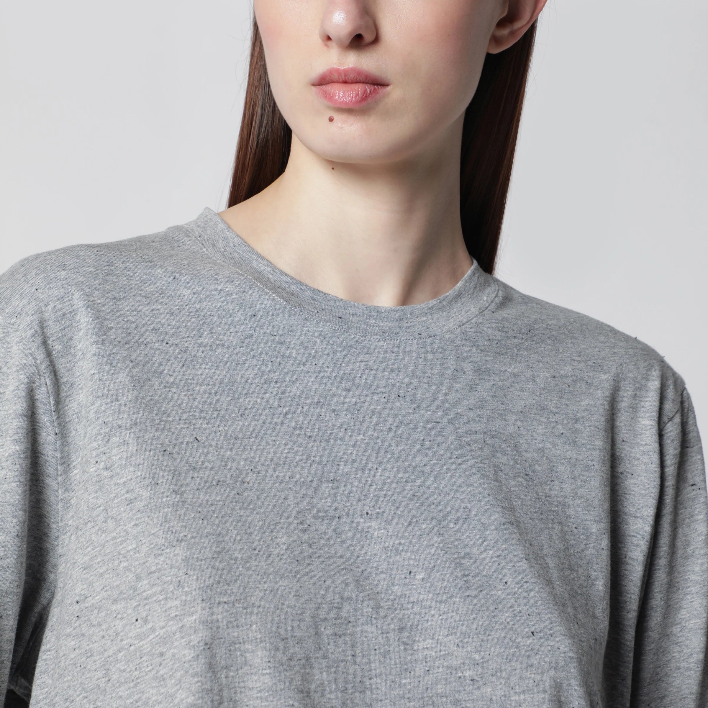 Róhe Light grey mélange long-sleeve T-shirt