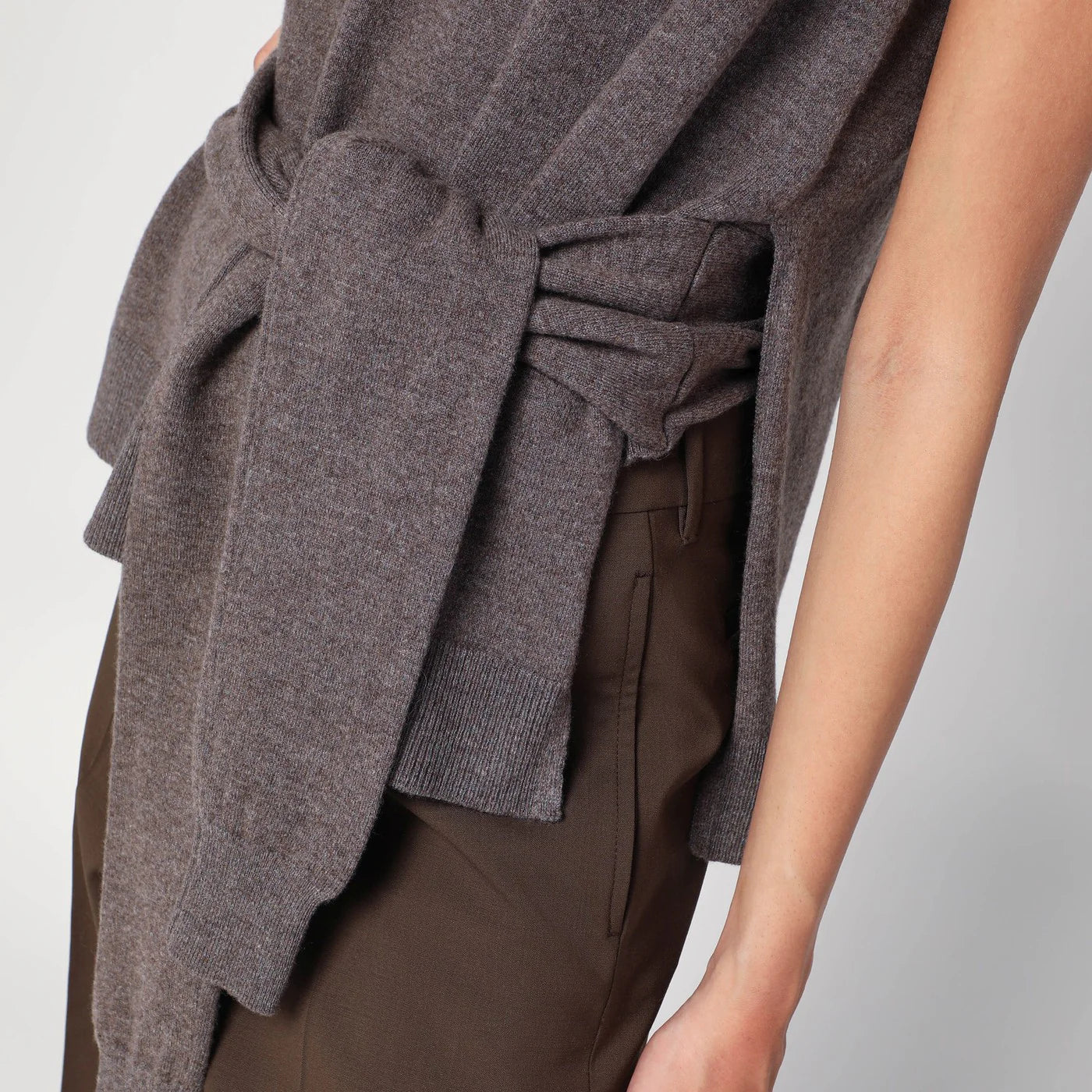 Róhe Double-layer taupe mélange sweater