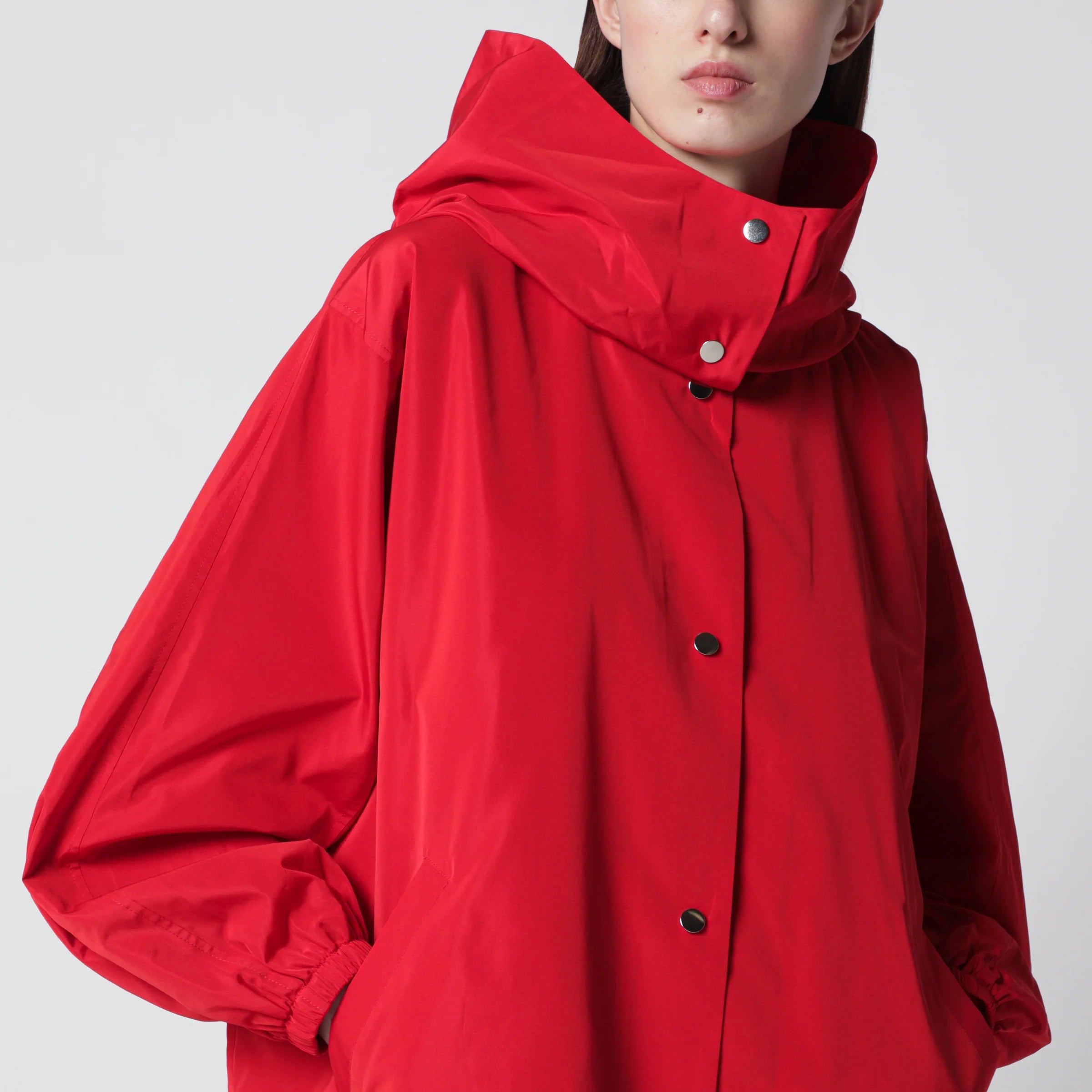 Róhe Red oversize coat in silk-blend fabric