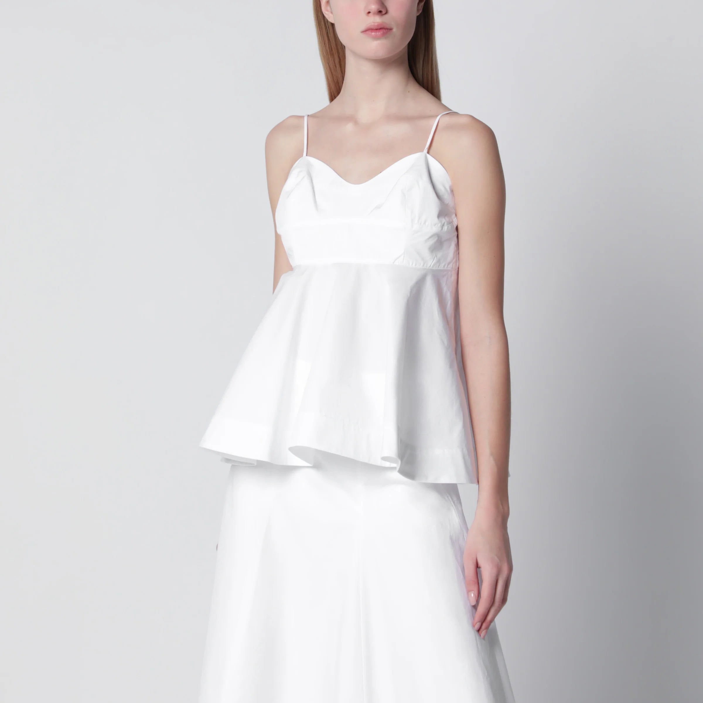 Róhe Optical white peplum bustier