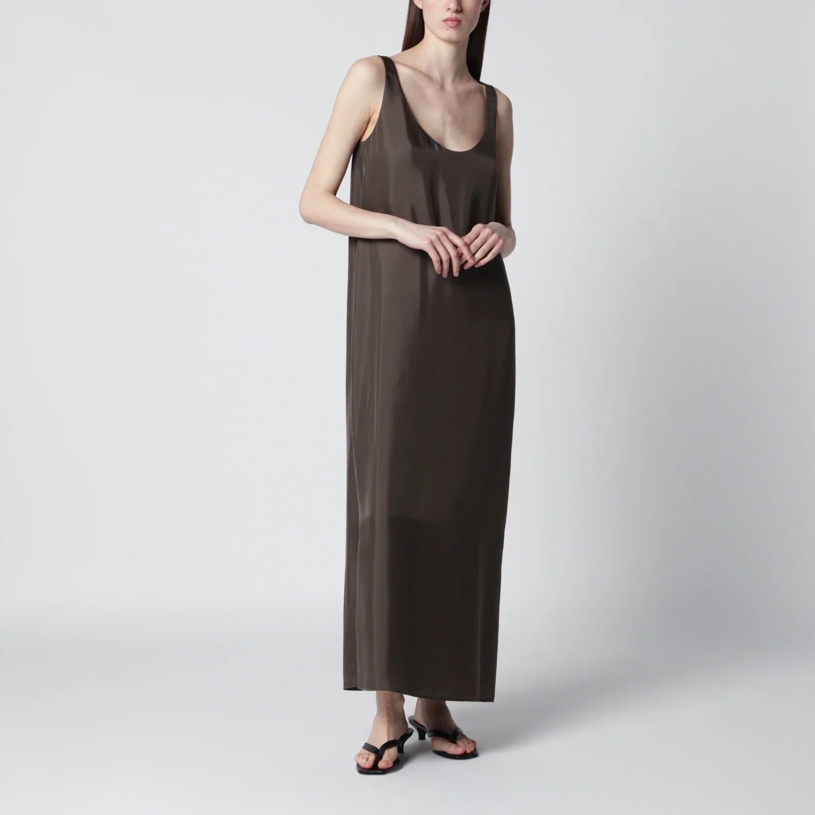 Róhe Earth-tone silk dress