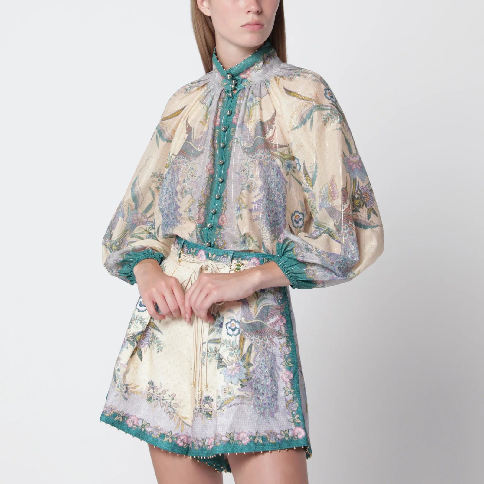 ZIMMERMANN Cream cotton and silk Indra shirt