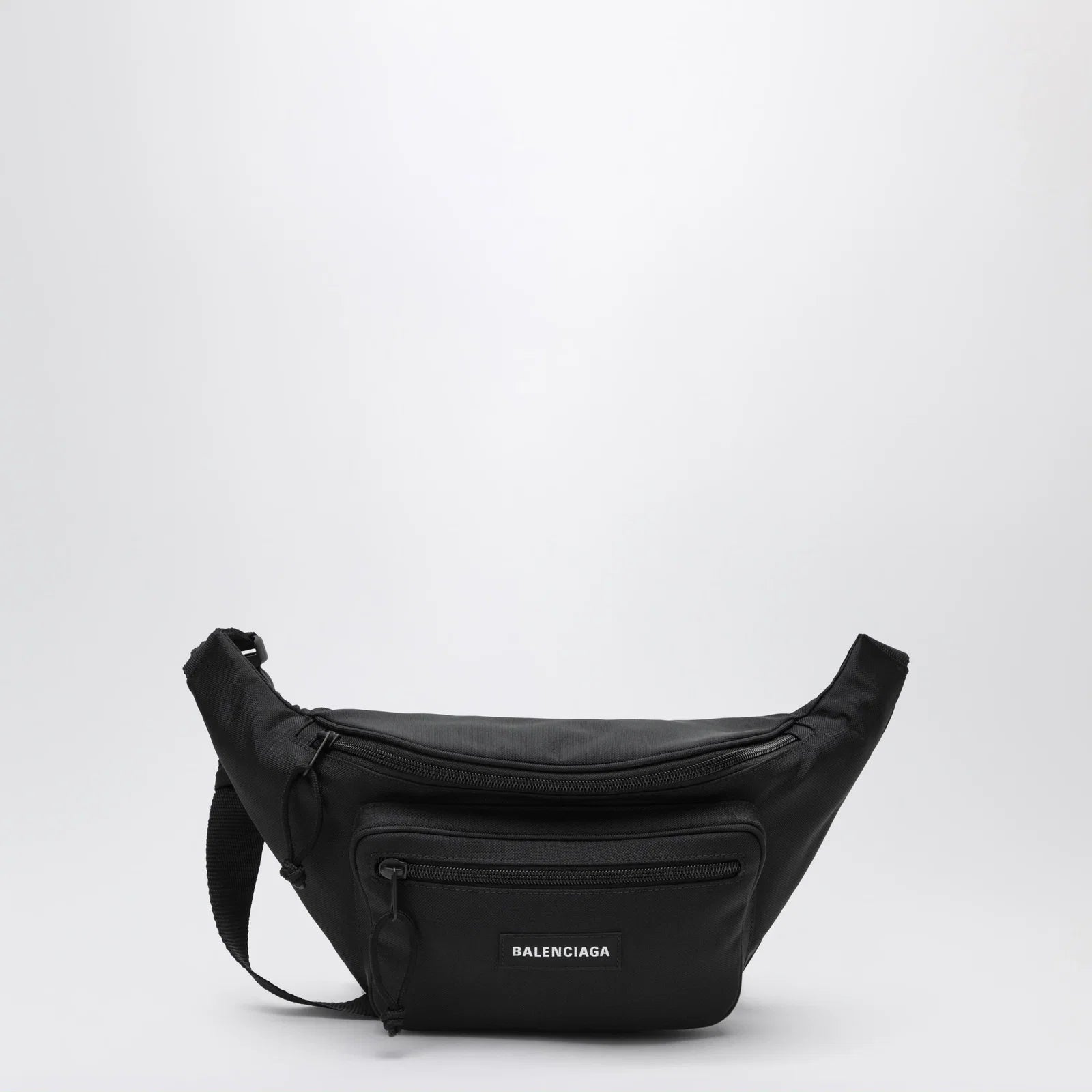 Balenciaga Explorer black nylon belt bag with logo