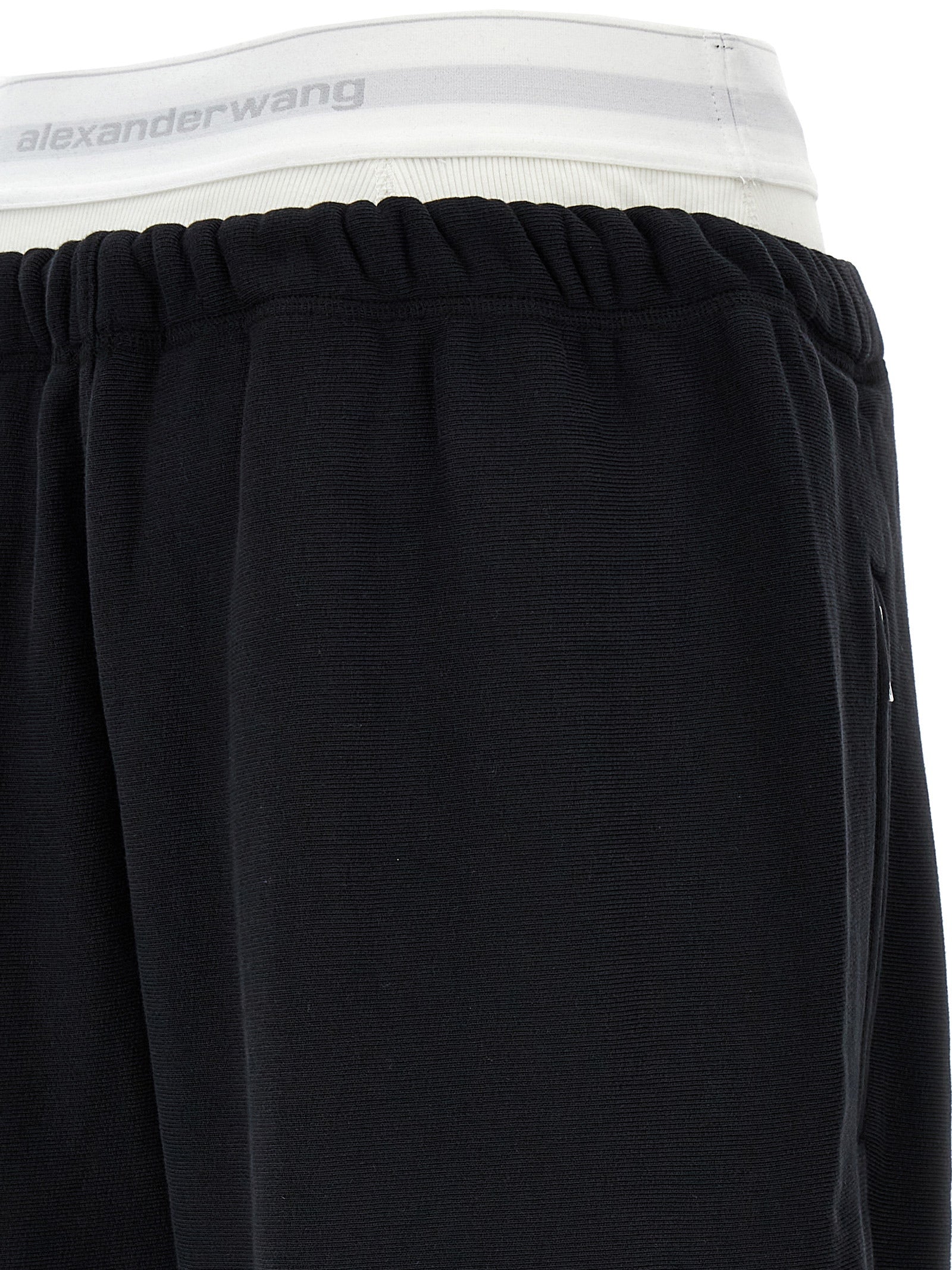 T By Alexander Wang Wide Leg W/ Logo Elastic Exposed Brief Joggers