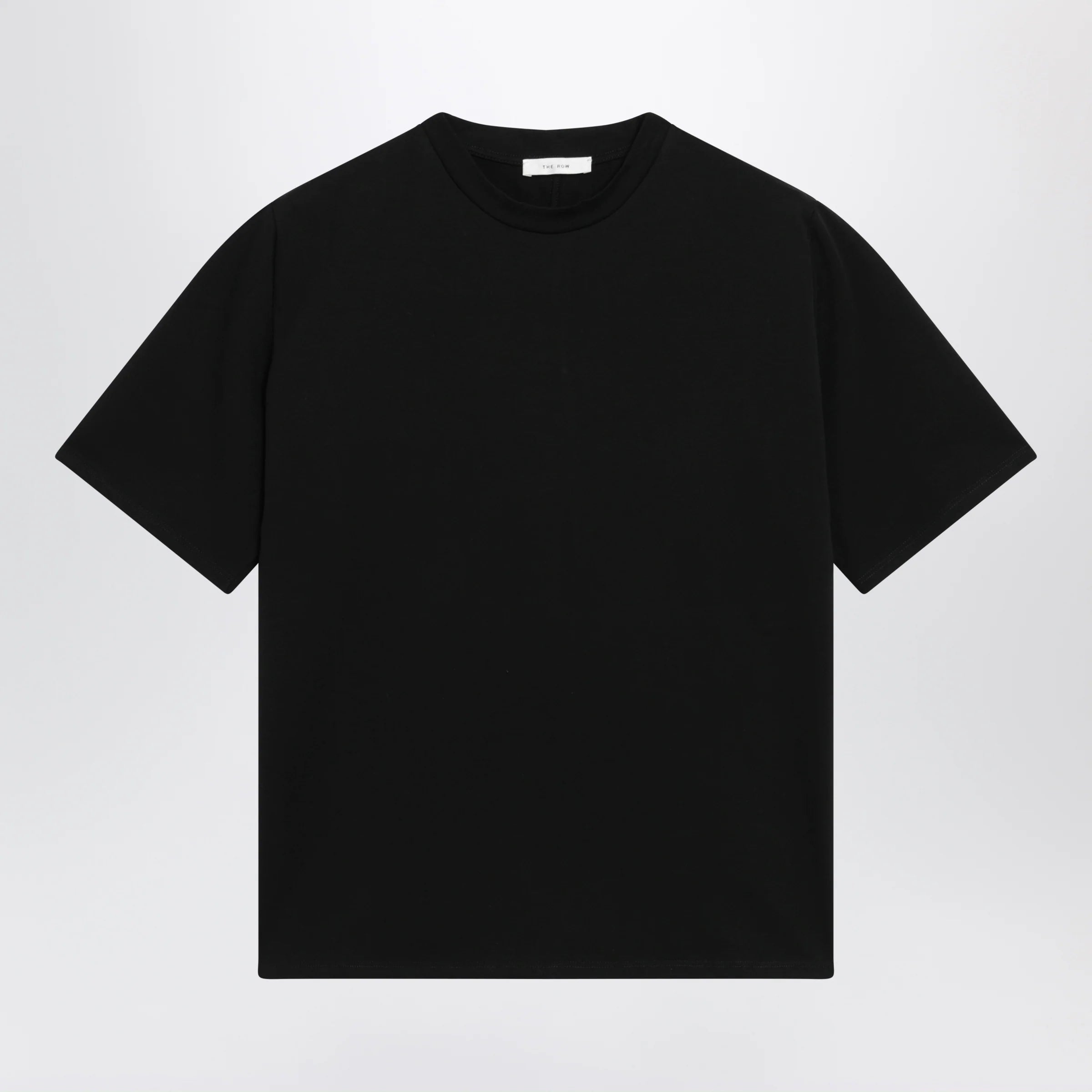 The Row Black cotton short-sleeve crewneck T-shirt