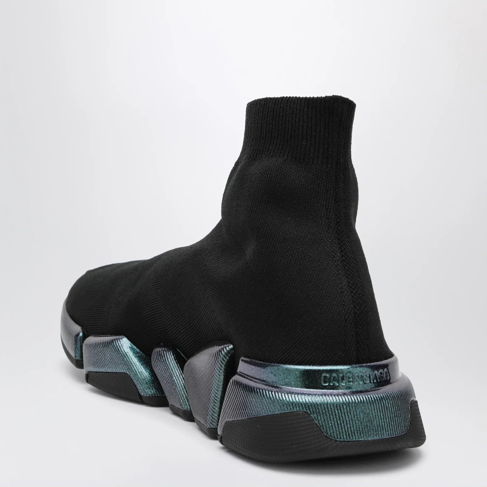 Balenciaga Black/blue Speed 2.0 Iridescent knit sneakers