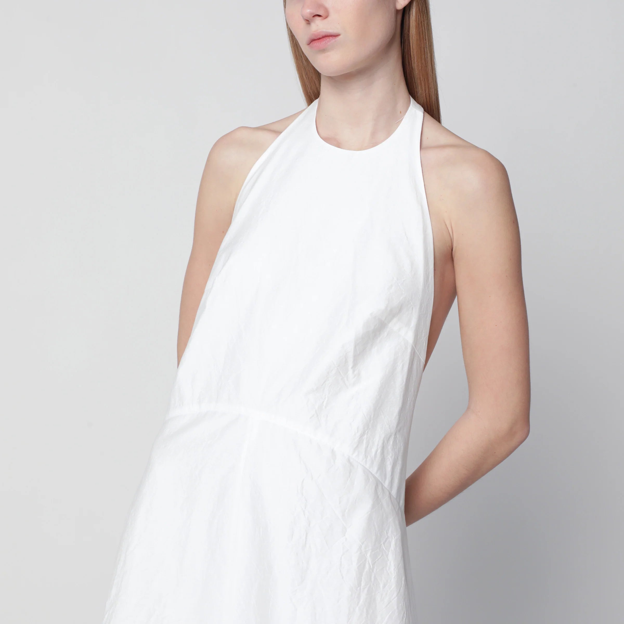 Róhe White midi dress in cotton blend