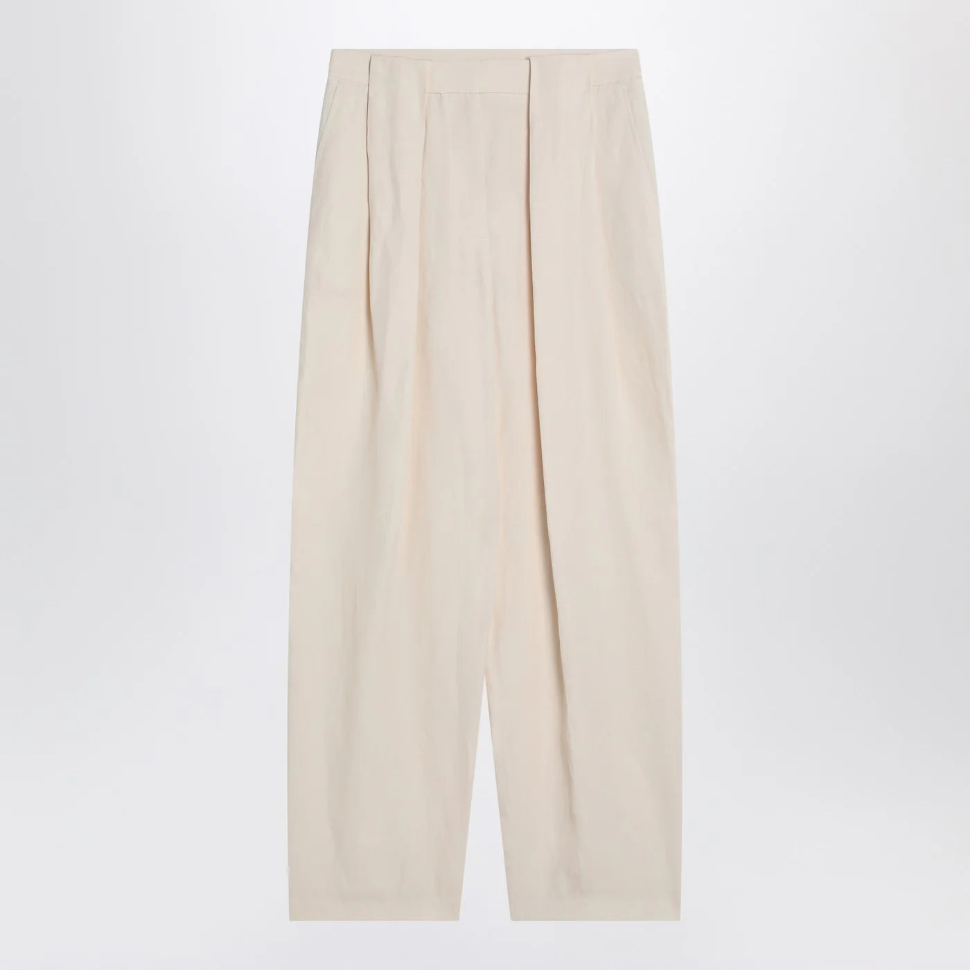 Stella McCartney Wide butter-coloured pants in linen blend