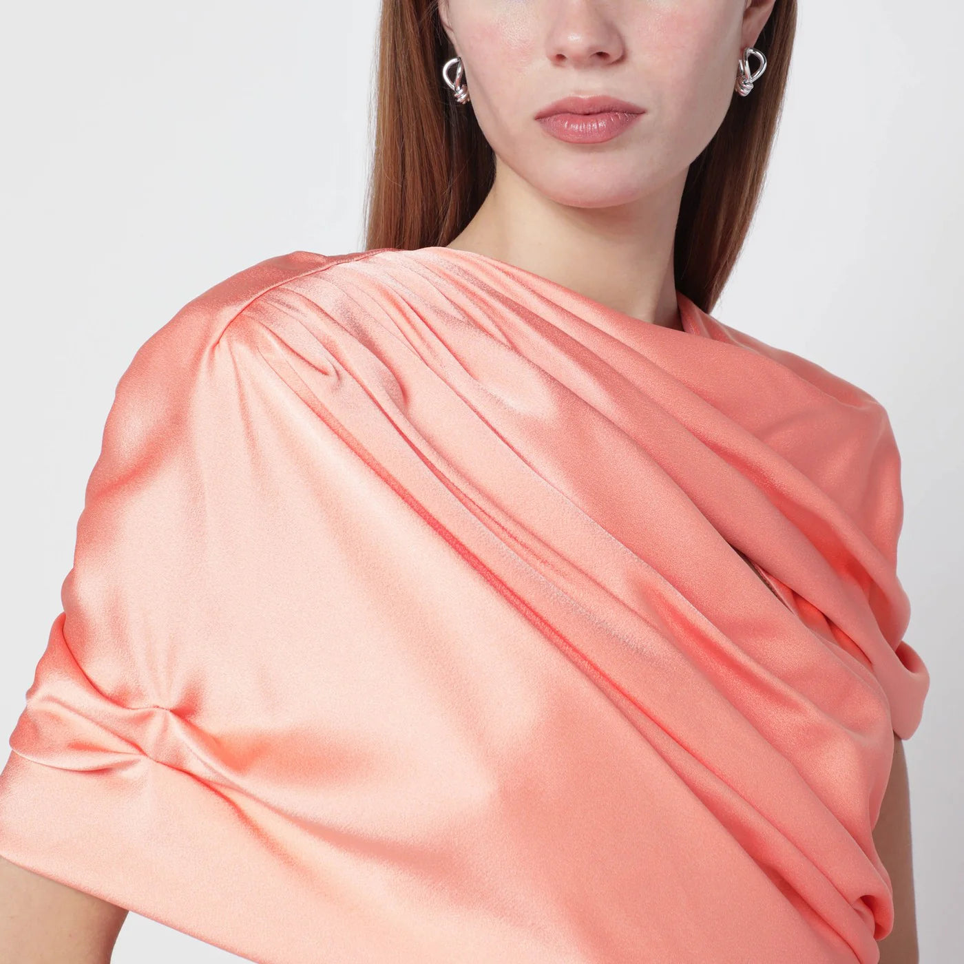Stella McCartney Pink shiny satin maxi dress