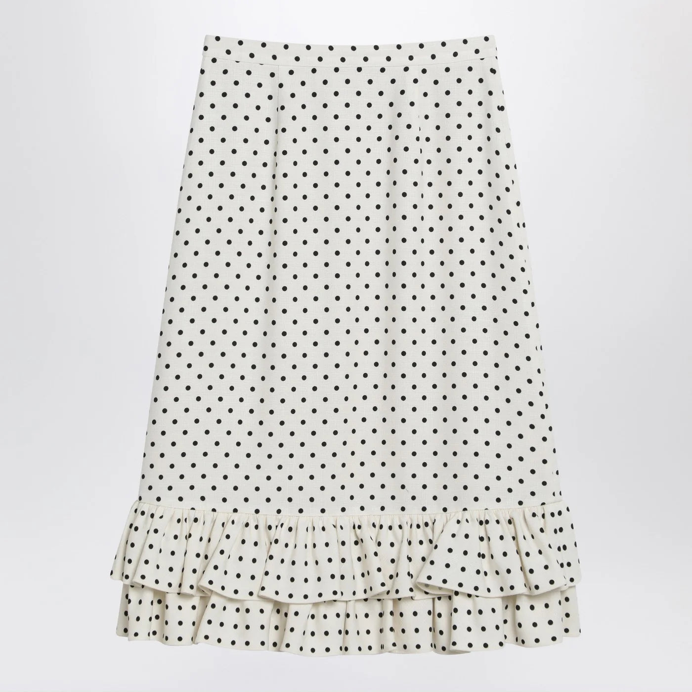 Valentino Ivory polka-dot skirt with ruffles
