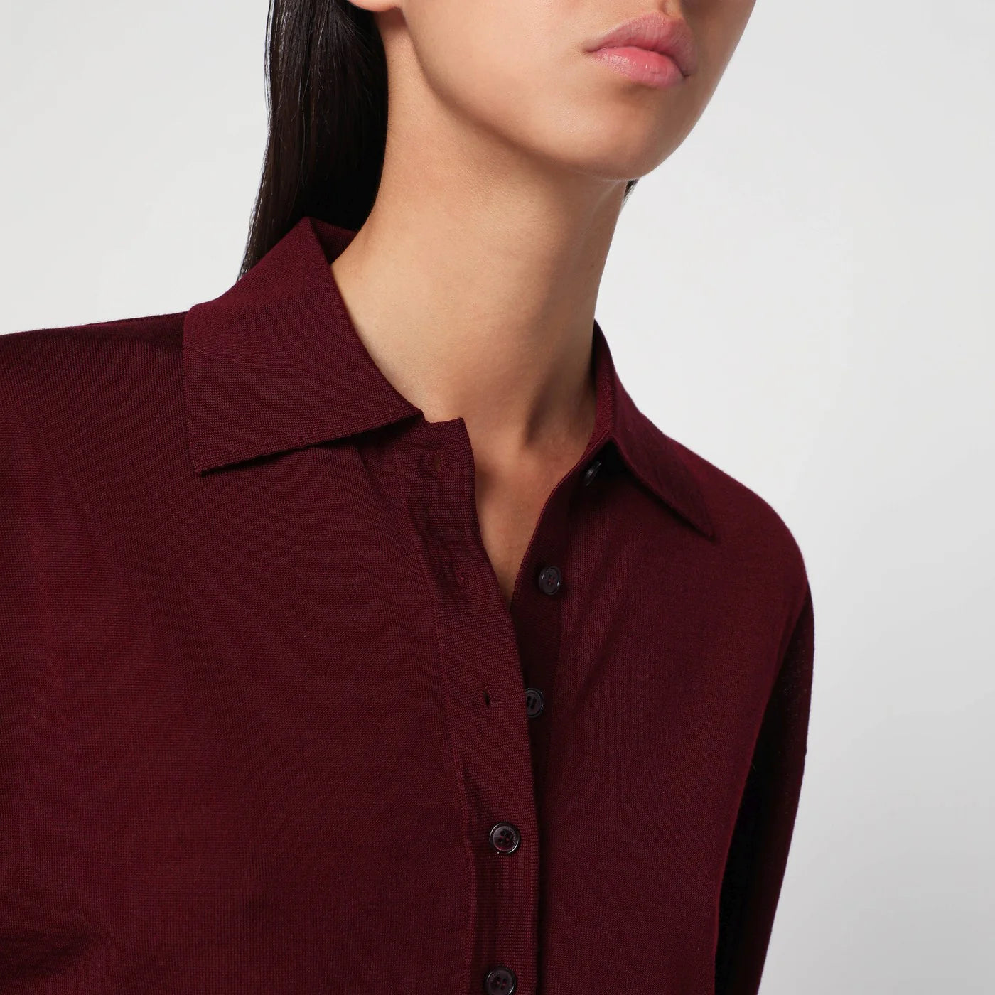 Stella McCartney Layered Bordeaux wool polo