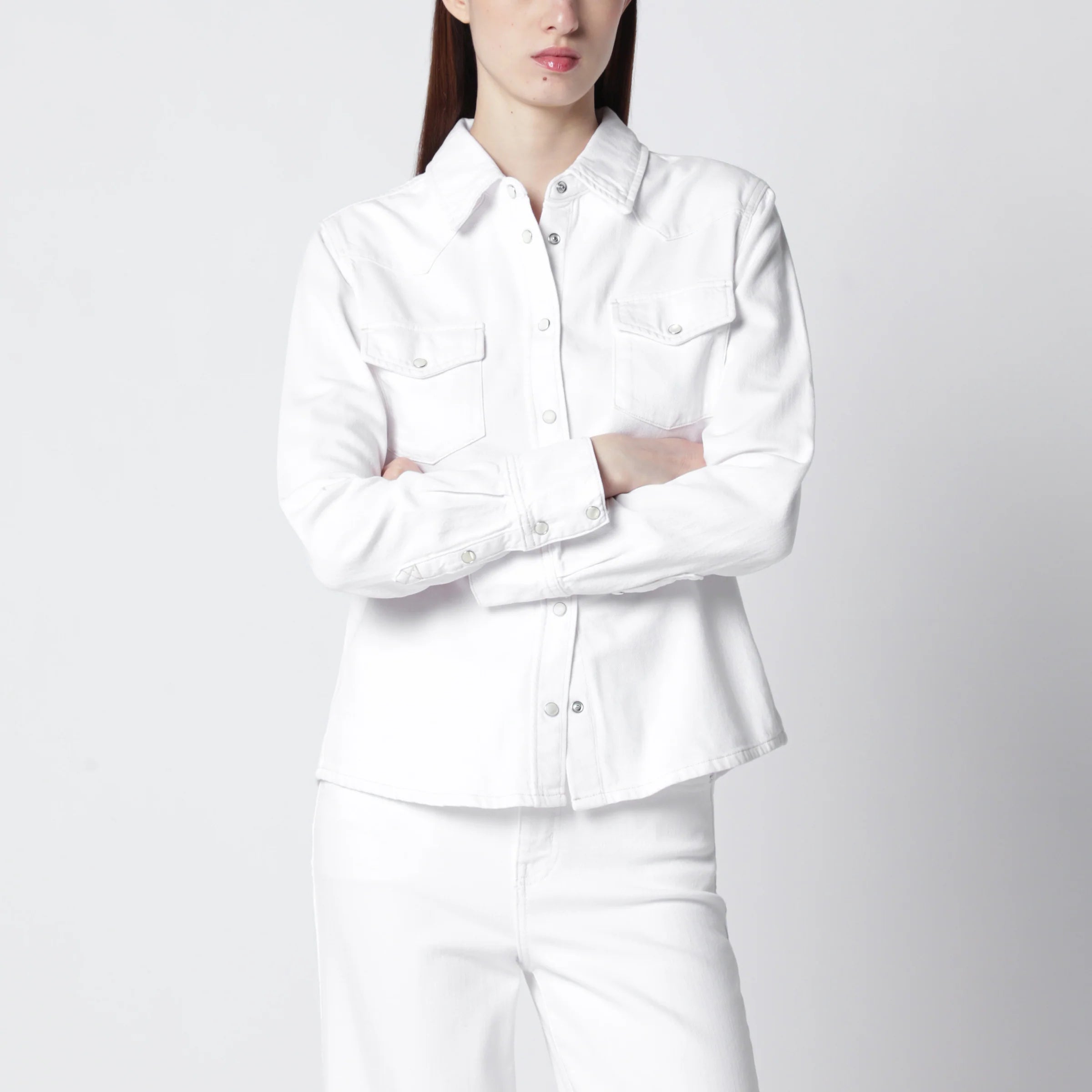 Frame White rigid denim shirt