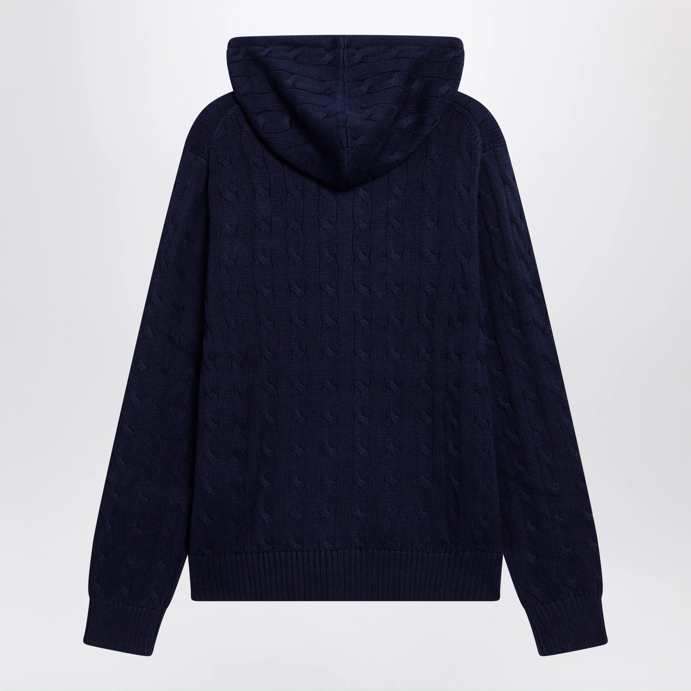 Polo Ralph Lauren Navy blue cotton cable-knit zip-up cardigan